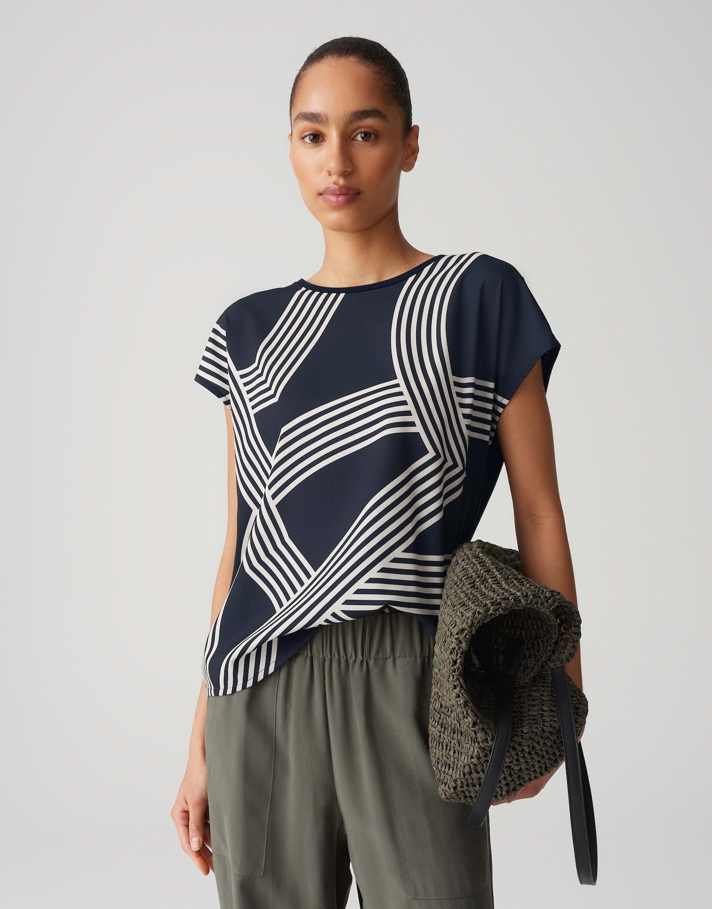 OPUS Print-Shirt SABETHI PRINT Ecovero Viscose, grafisches Muster, überschn günstig online kaufen