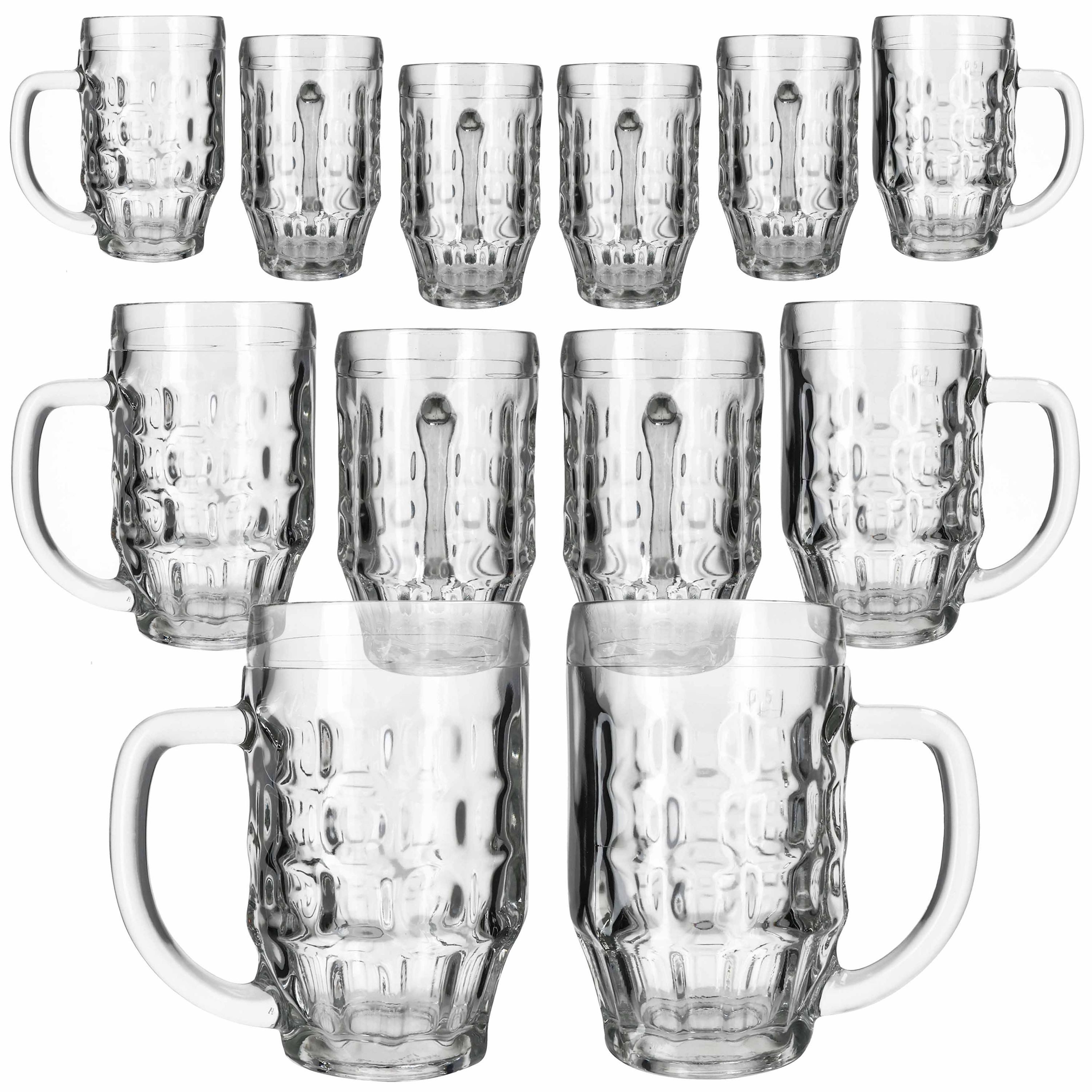 MamboCat Bierglas MamboCat 12er Set Mani Bierkrug 0,5L geeicht Schild Henkel Seidel Glas, Glas – Bild 2 von 5