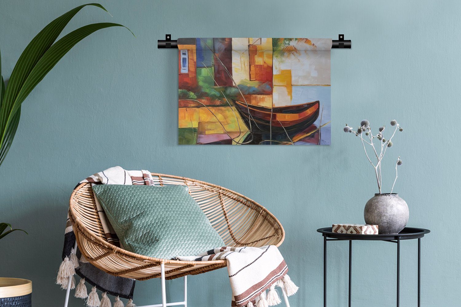 Schlafzimmer, Boot Farben, - Wandbehang, Wanddekoobjekt Abstrakt MuchoWow - Wanddeko Wohnzimmer, für Kleid, Kinderzimmer Kunst -