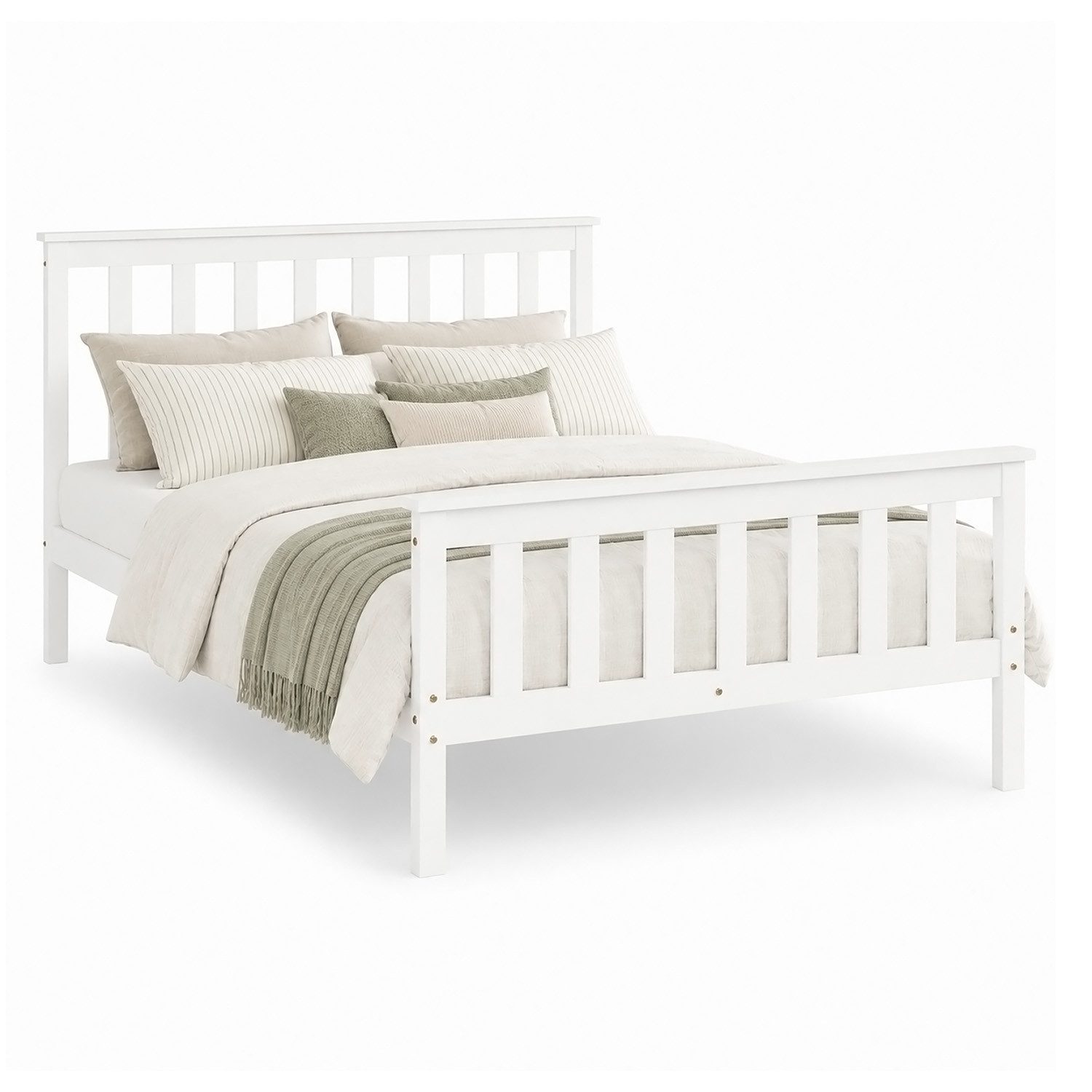 Homestyle4u Palettenbett 90x200 140x200 70x140 mit Lattenrost Jugendbett Weiß/Natur schlicht (Set, mit Lattenrost), mit Kopfteil