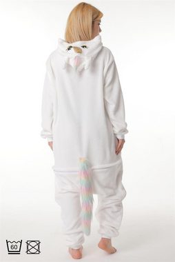 Corimori Partyanzug Erwachsenen Onesie Kostüm in den Größen 150-190cm, Jumpsuit, Pyjama, Fasching, Kigurumi, Tierkostüme, Einhorn "Mia"