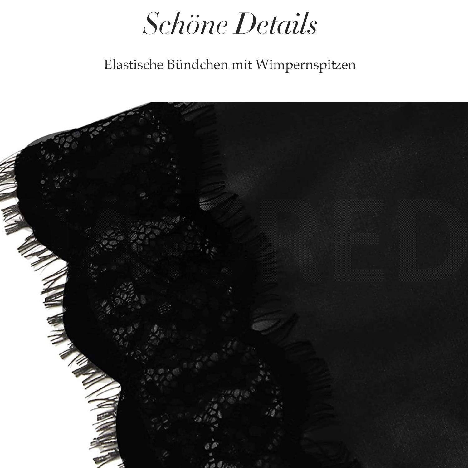 Teiliges Schlafanzüge Damen Daisred Spitze für Lace Schwarz 4 Sexy Pyjama Set