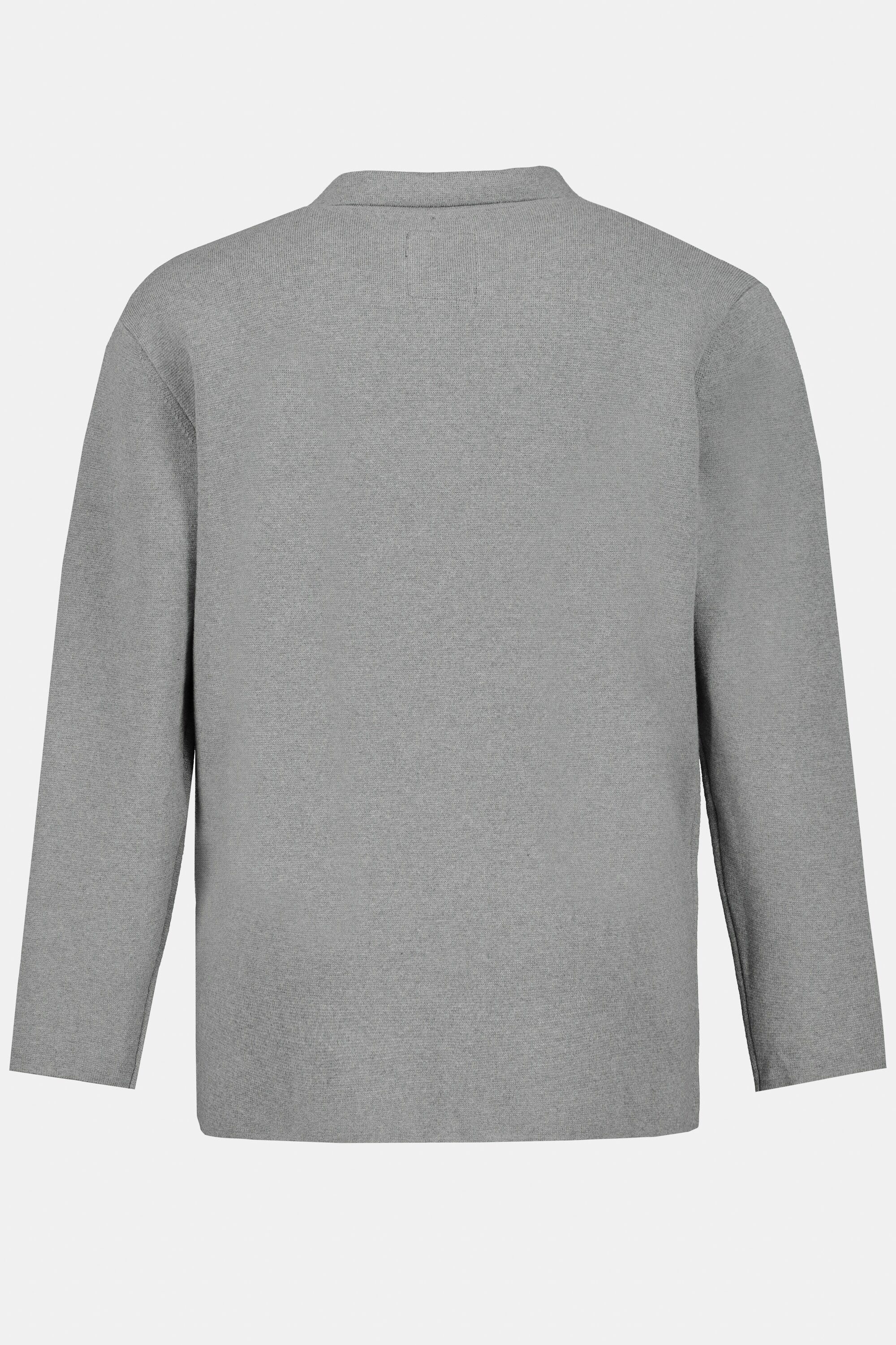 JP1880 Poloshirt Milano-Strick Stricksakko Reverskragen melange FLEXNAMIC® grau
