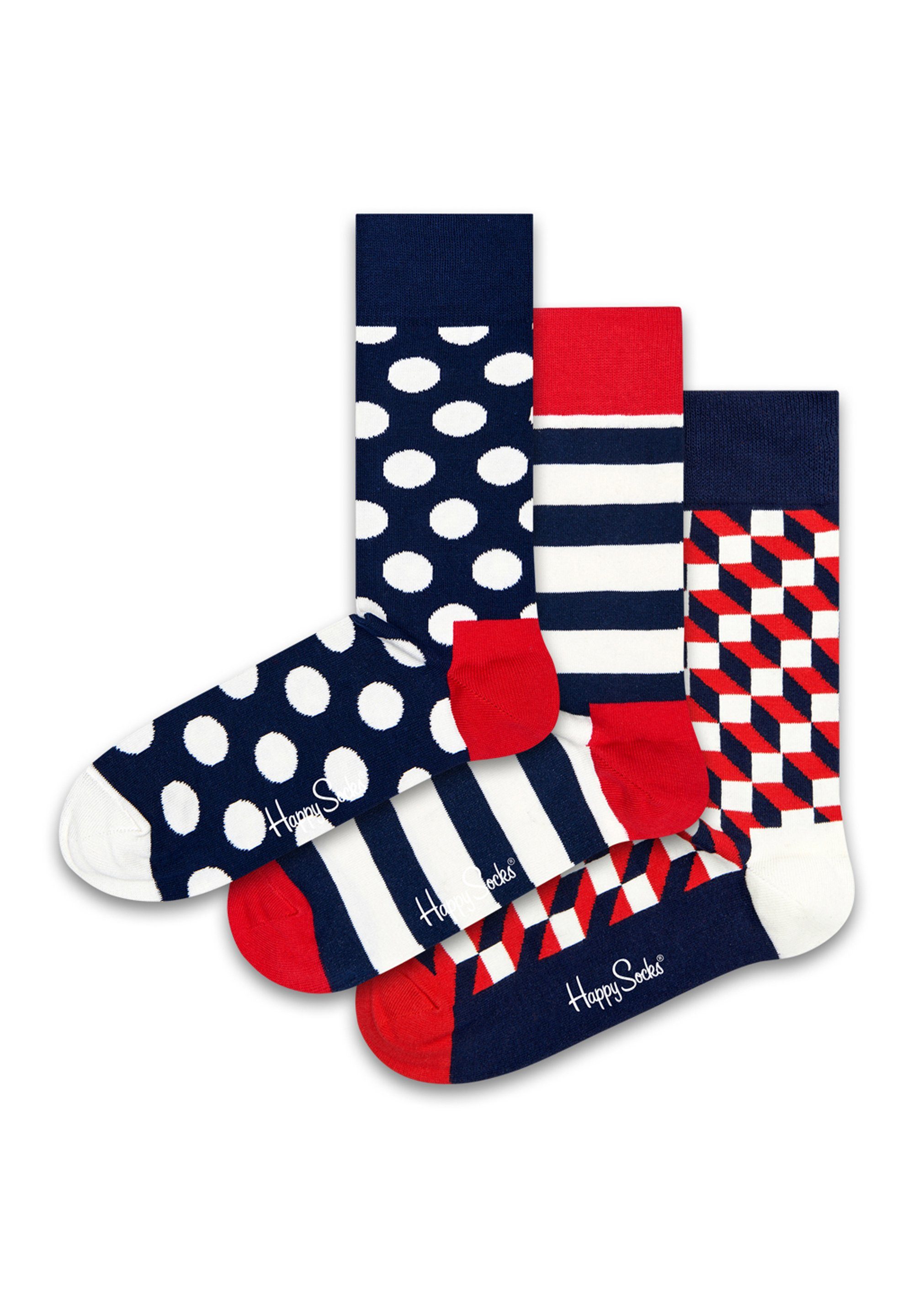 Happy Socks Basicsocken 3-Pack Classic Navy Socks Gift Set aus nachhaltiger günstig online kaufen