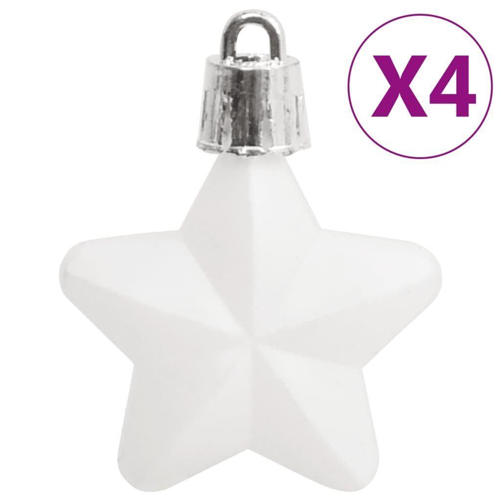 vidaXL Christbaumschmuck 111-tlg. Weihnachtskugel-Set Weiß (111-tlg) und Grau Polystyrol