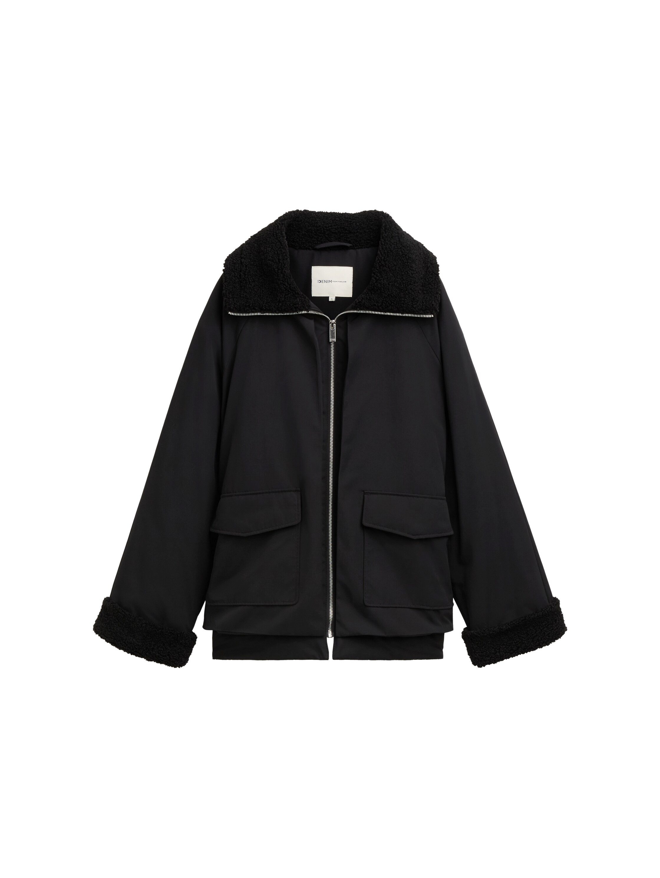 TOM TAILOR Denim Hybridjacke mit fake Teddy Fell