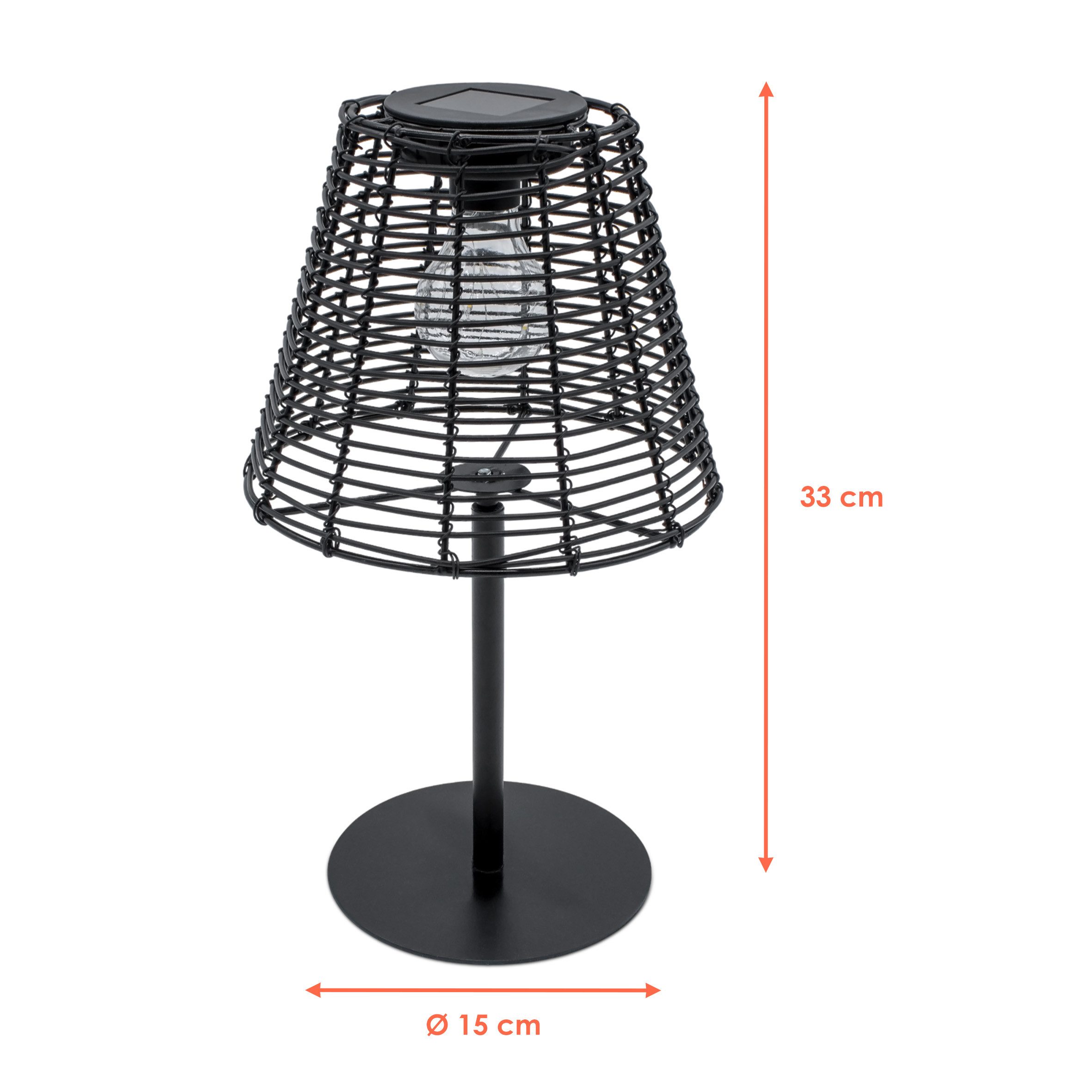 Spetebo LED Gartenleuchte Solar Lampe schwarz, günstig online kaufen