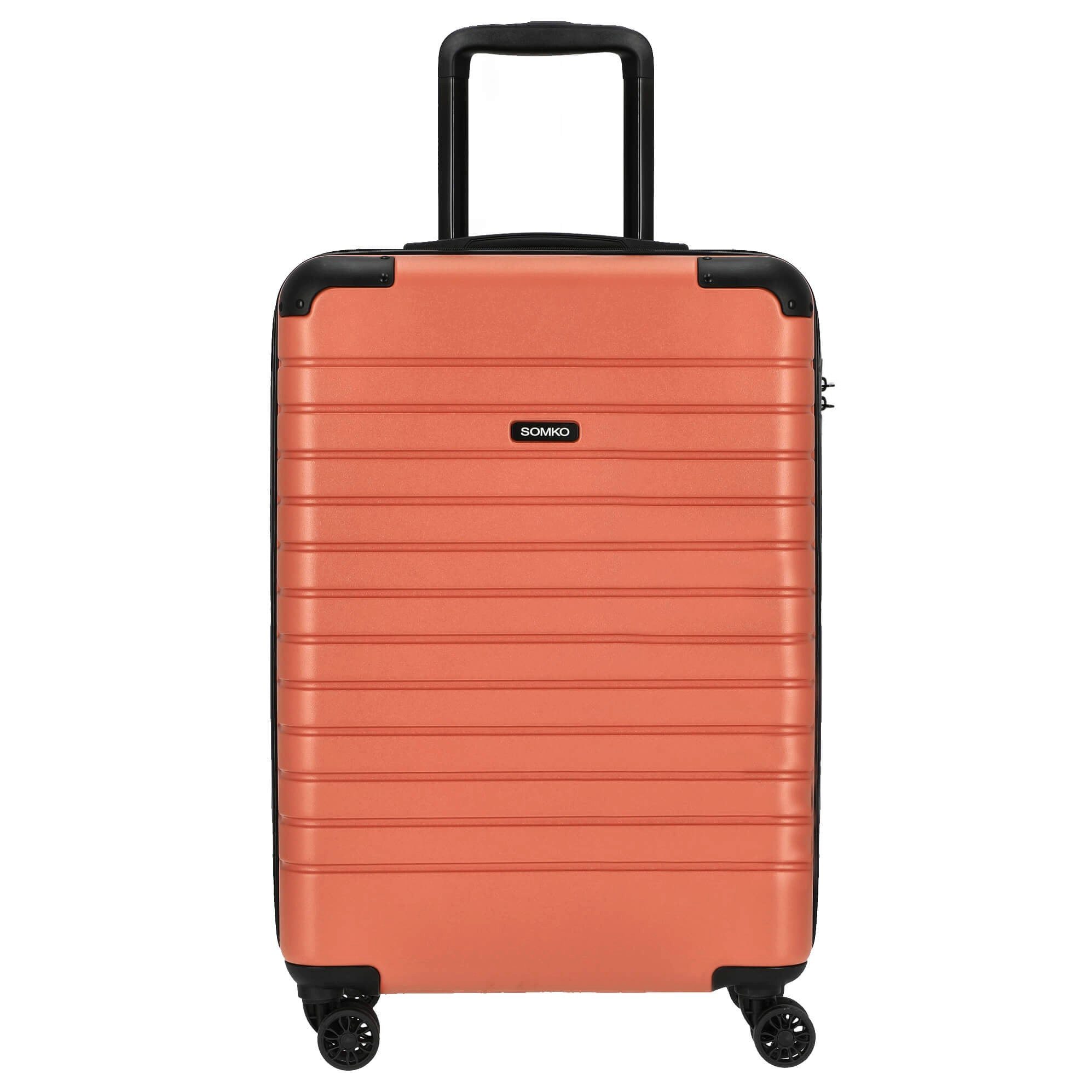 SOMKO Koffer Line - 4-Rollen-Trolley M 67 cm (coral), 4 Rollen