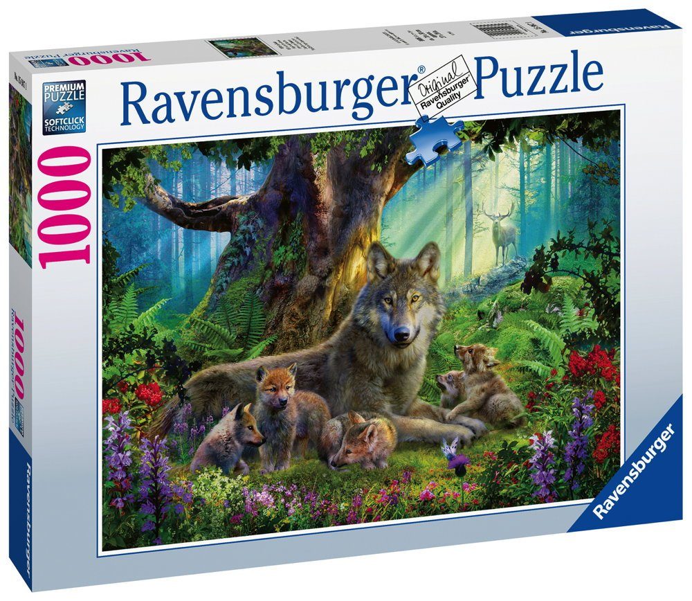 Puzzle 1000 Teile Ravensburger Puzzle Wölfe im Wald 15987