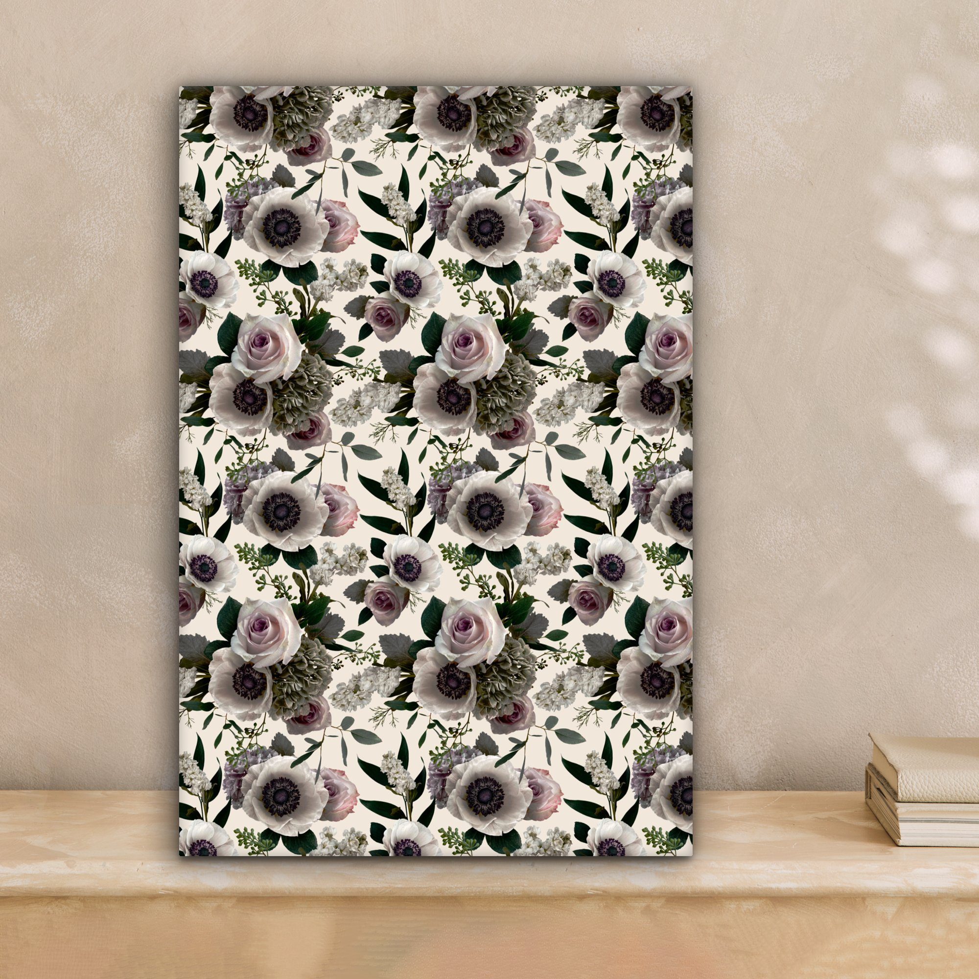 Muster - - Blumen OneMillionCanvasses® Leinwandbild Anemone, Leinwandbild bespannt cm (1 Zackenaufhänger, Gemälde, St), 20x30 inkl. fertig