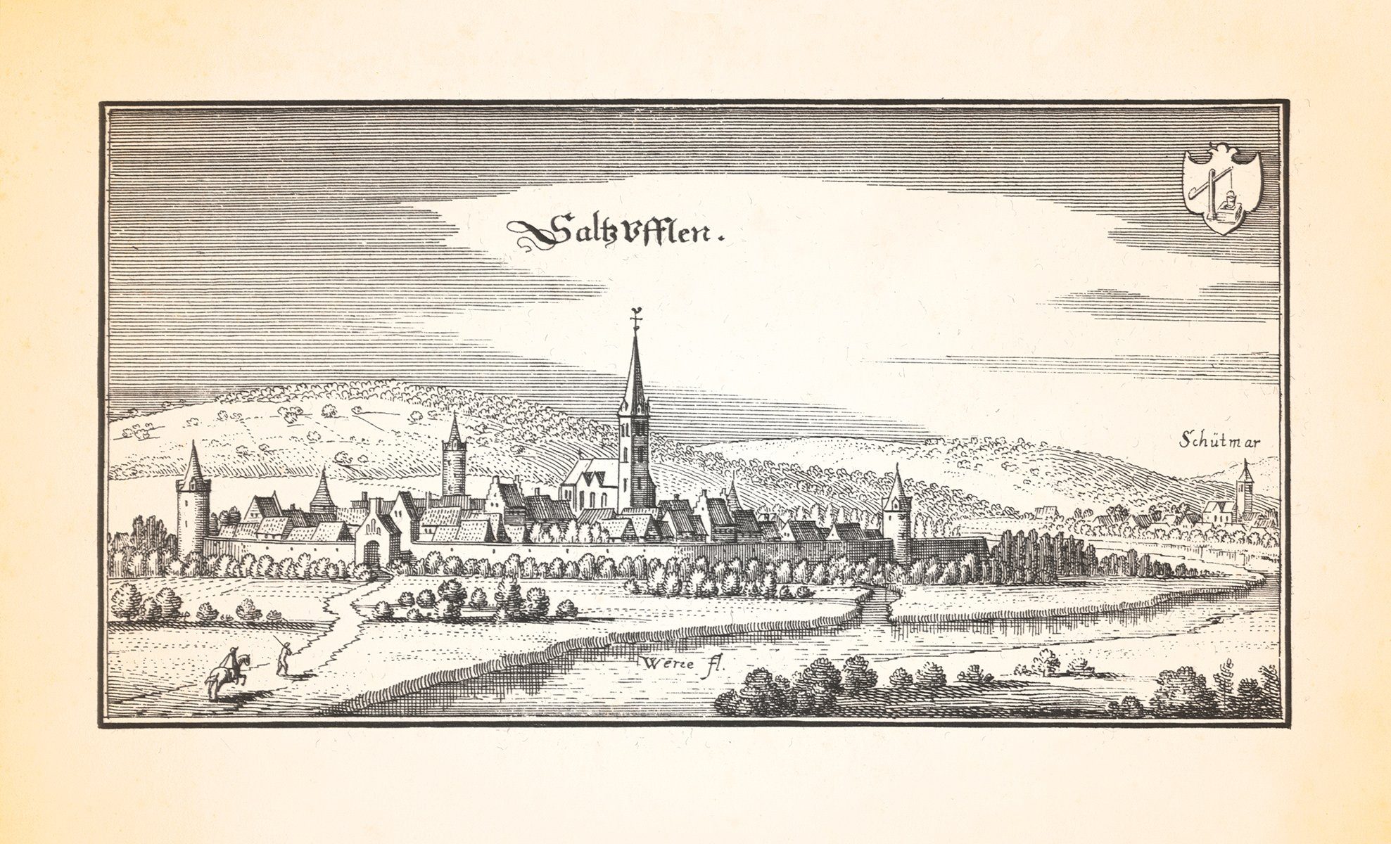 Kunstdruck Salzufflen Bad Salzuflen Salze Werre Teutoburger Wald Kupferstich Meri