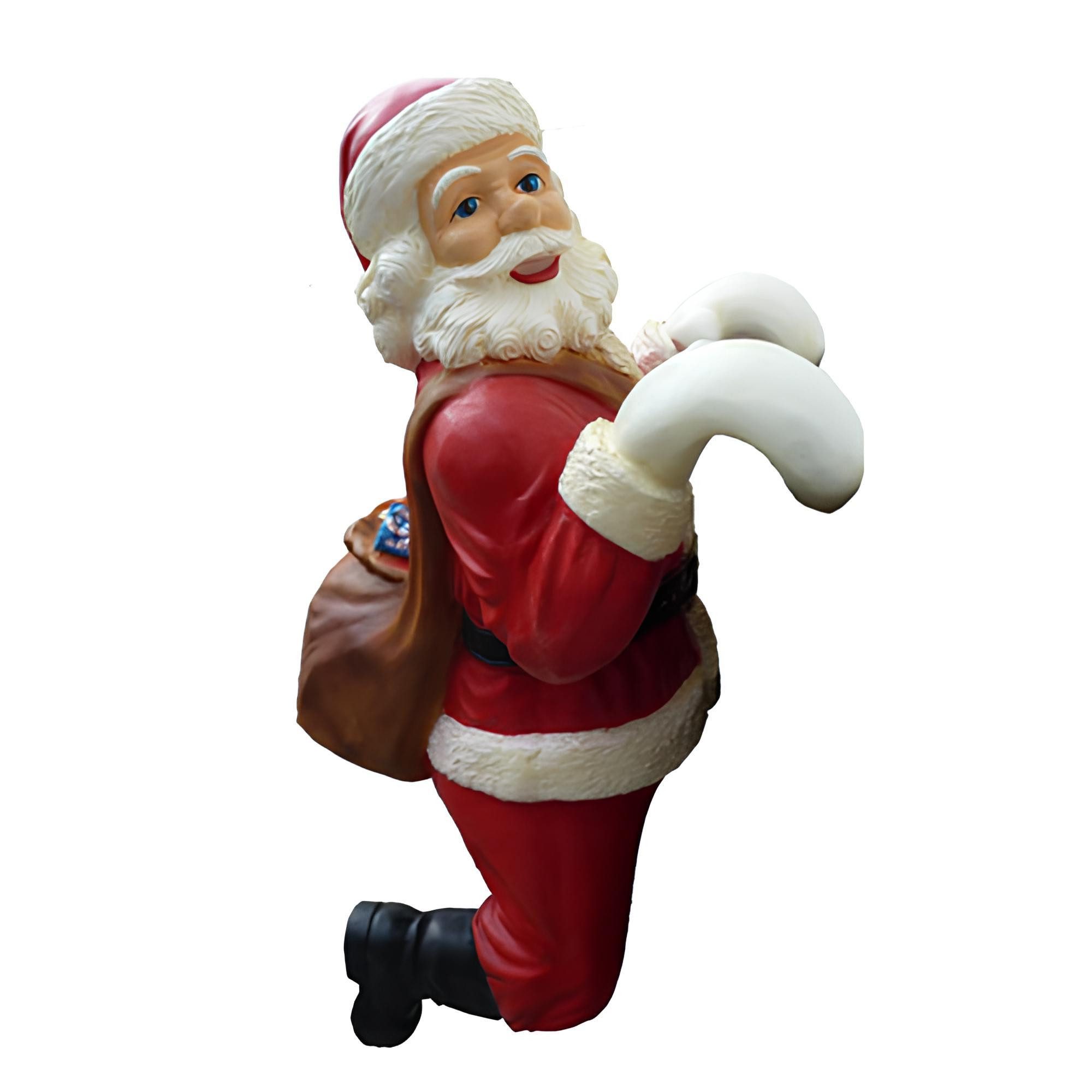 Xlmoebel Weihnachtsfigur Weihnachtsmann Statue mit integrierter Außenbeleuchtung (Skulptur), Hergestellt in Europa