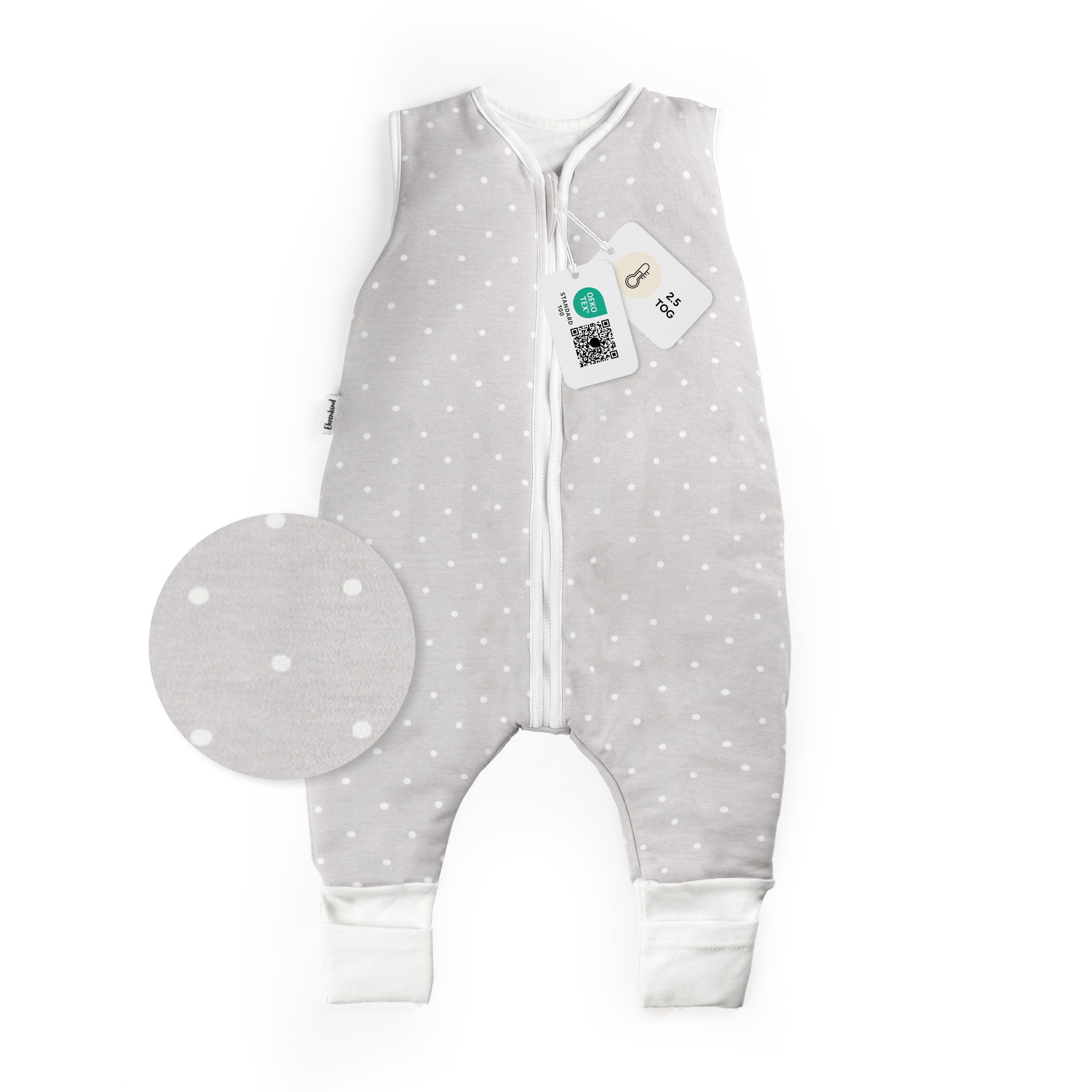 Babyschlafsack Sommer Schlafsack mit Füßen, Bio-Baumwolle, 1 TOG