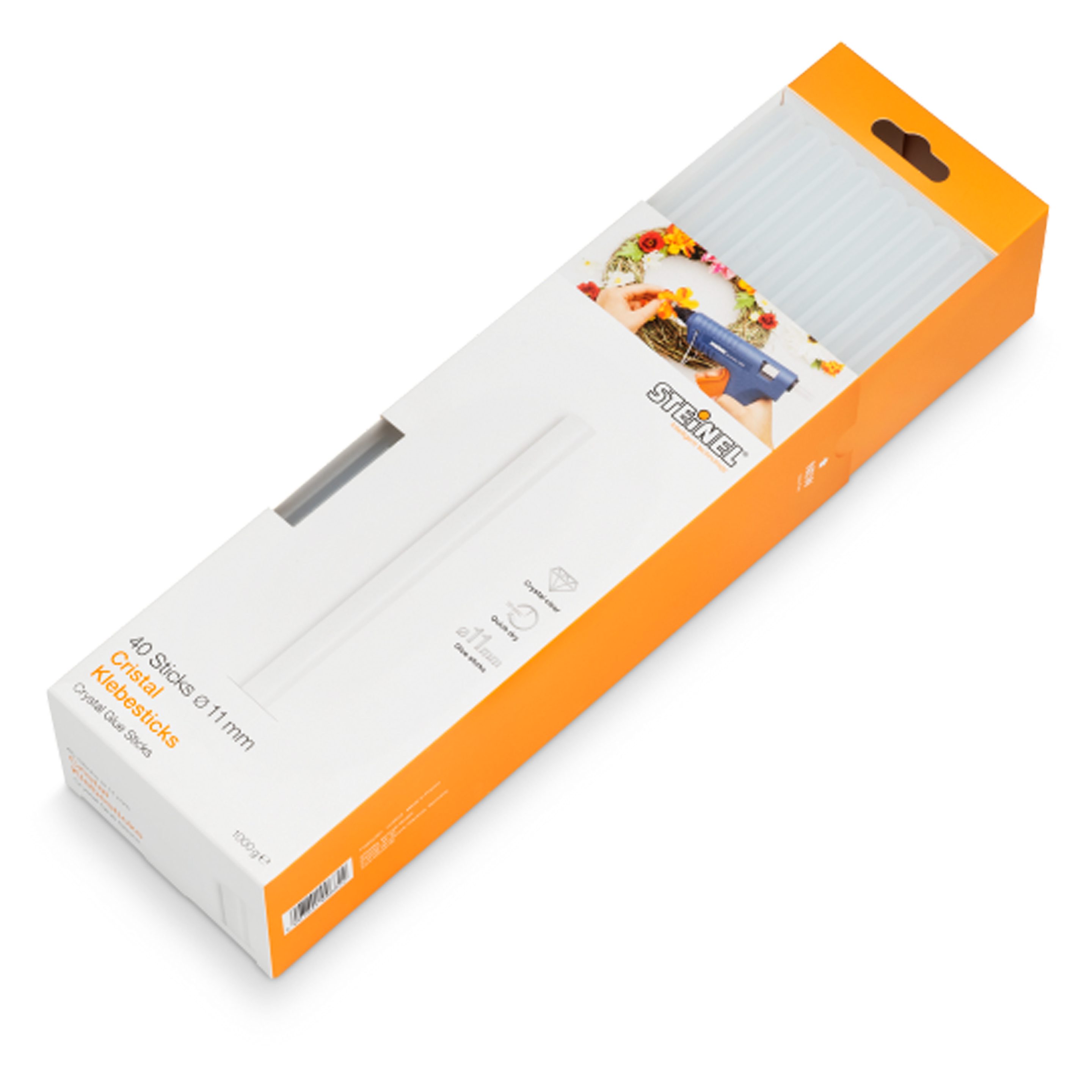 steinel Klebesticks Cristal, 11 mm, 40 Sticks, 1000g, durchsichtiger Schmelzkleber