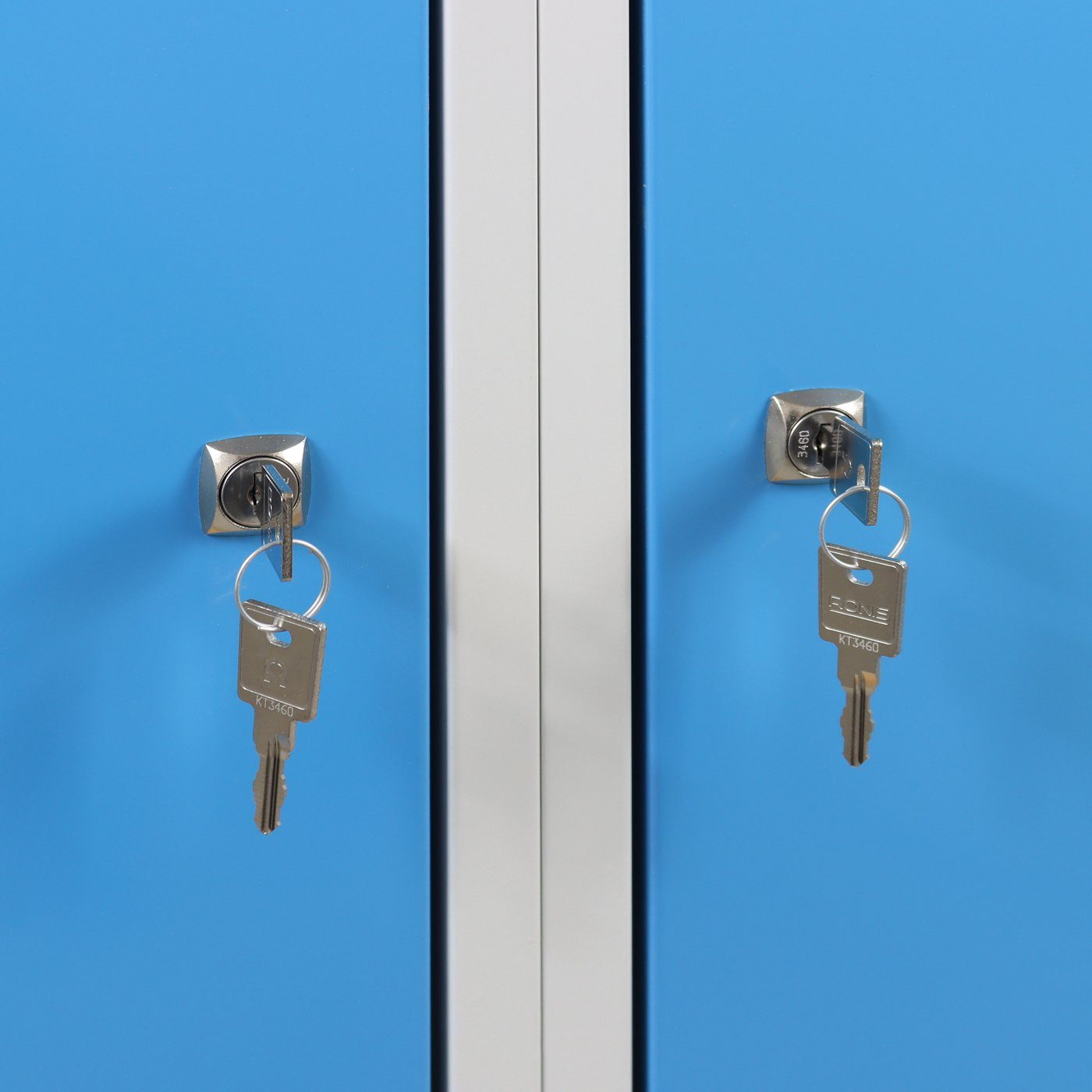 mit Grau/Blau + PROREGAL® Werkbank Ablagefläche Werkbank Lichtblau 2 Rhino Türen,