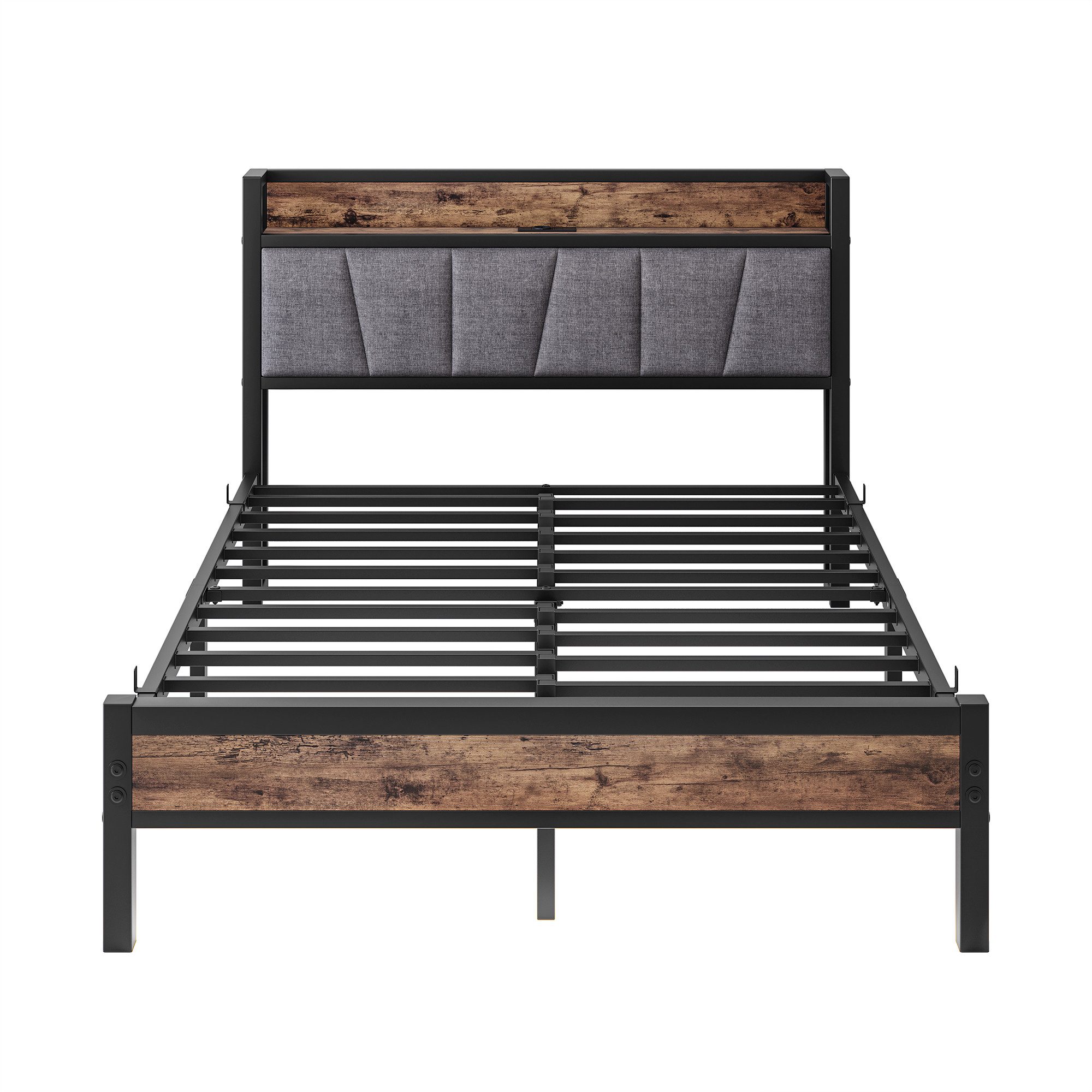 HOMERECOMMEND Metallbett mit 2 USB-Anschlüssen und LED Beleuchtung (1-tlg., günstig online kaufen