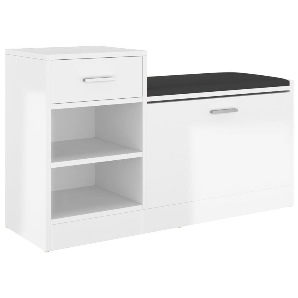 vidaXL Schuhregal Schuhbank Hochglanz-Weiß 94,5x31x57 cm günstig online kaufen