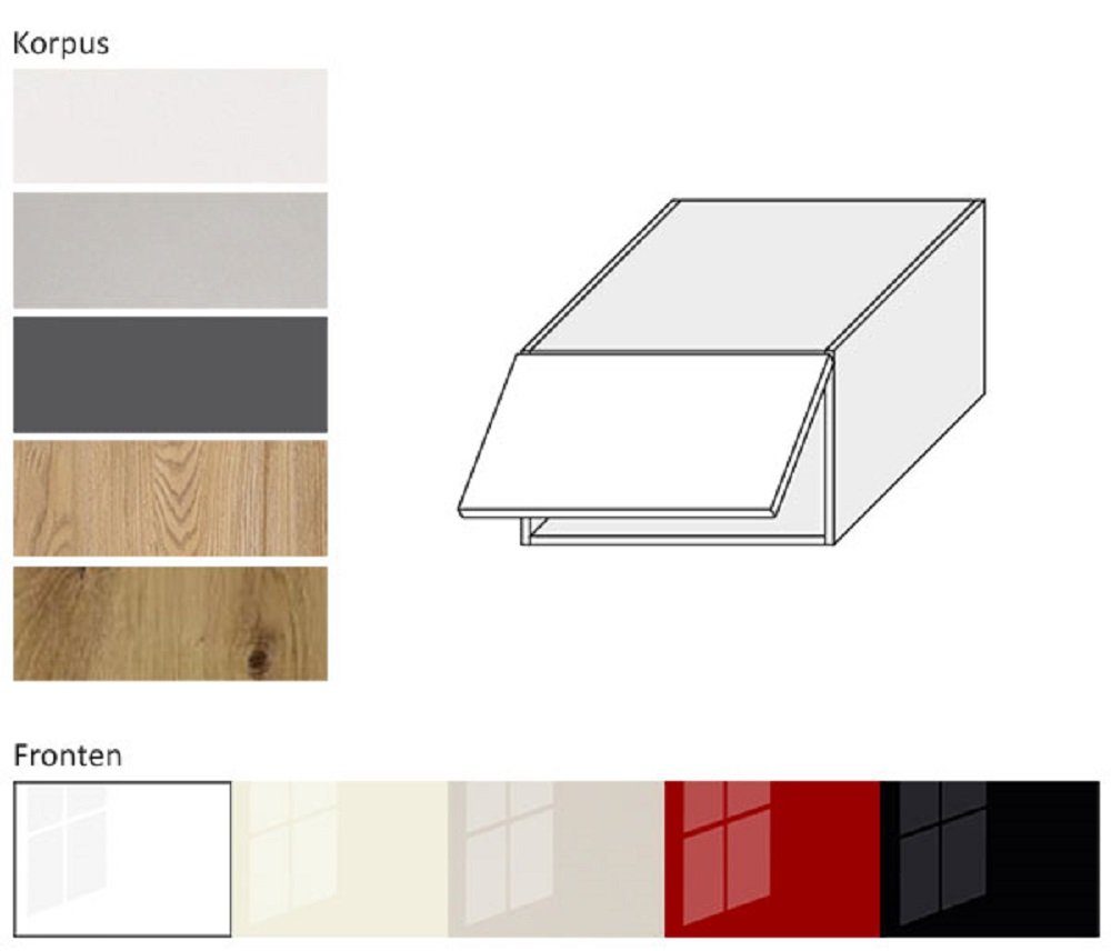 Feldmann-Wohnen Aufsatzschrank PLATINIUM (Hängeschrank, Küchenschrank) PN-W6B/60 - Korpus- und Frontfarbe wählbar