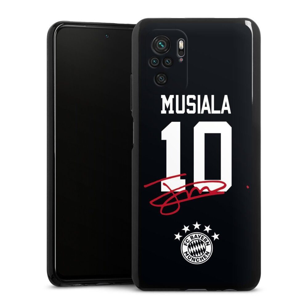DeinDesign Handyhülle FC Bayern München Jamal Musiala FCB Musiala 10, Xiaomi Redmi Note 10 4G Silikon Hülle Bumper Case Handy Schutzhülle