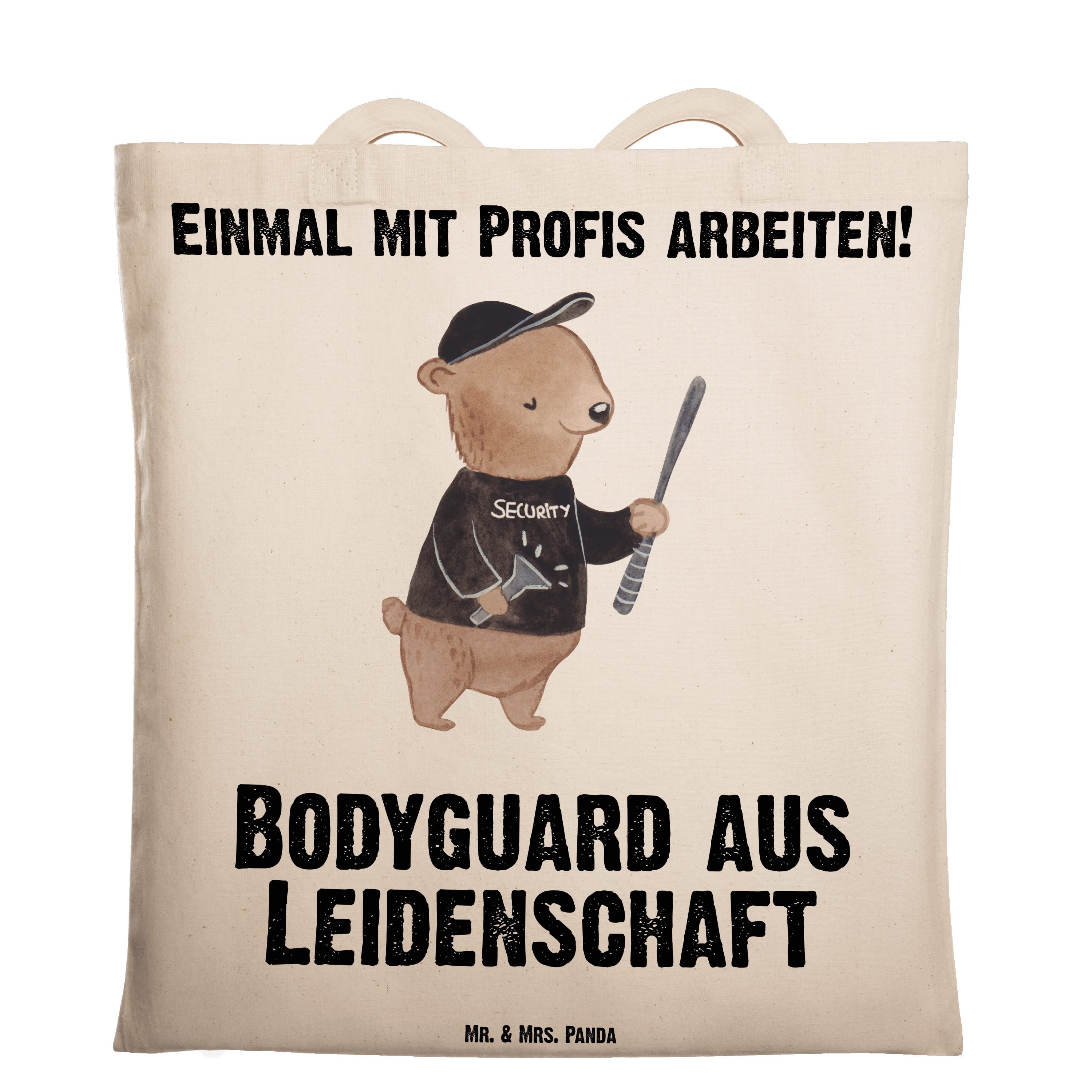 Mr. Panda (1-tlg) Transparent - Mrs. Tragetasche Leidenschaft aus Firma, - Bodyguard & Stoffbeut Geschenk,