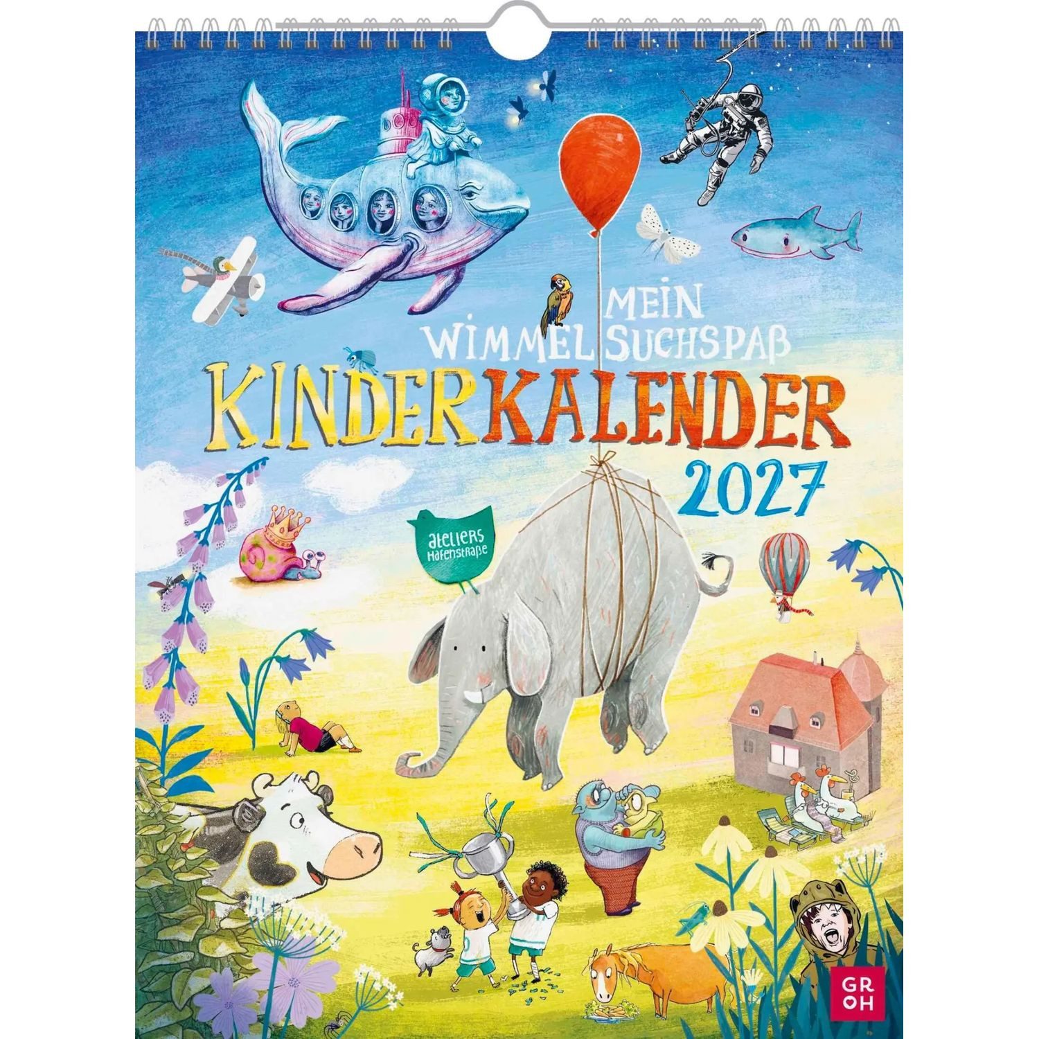 groh Verlag Wandkalender Wandkalender 2027: Mein Wimmel-Suchspaß Kinderkalender