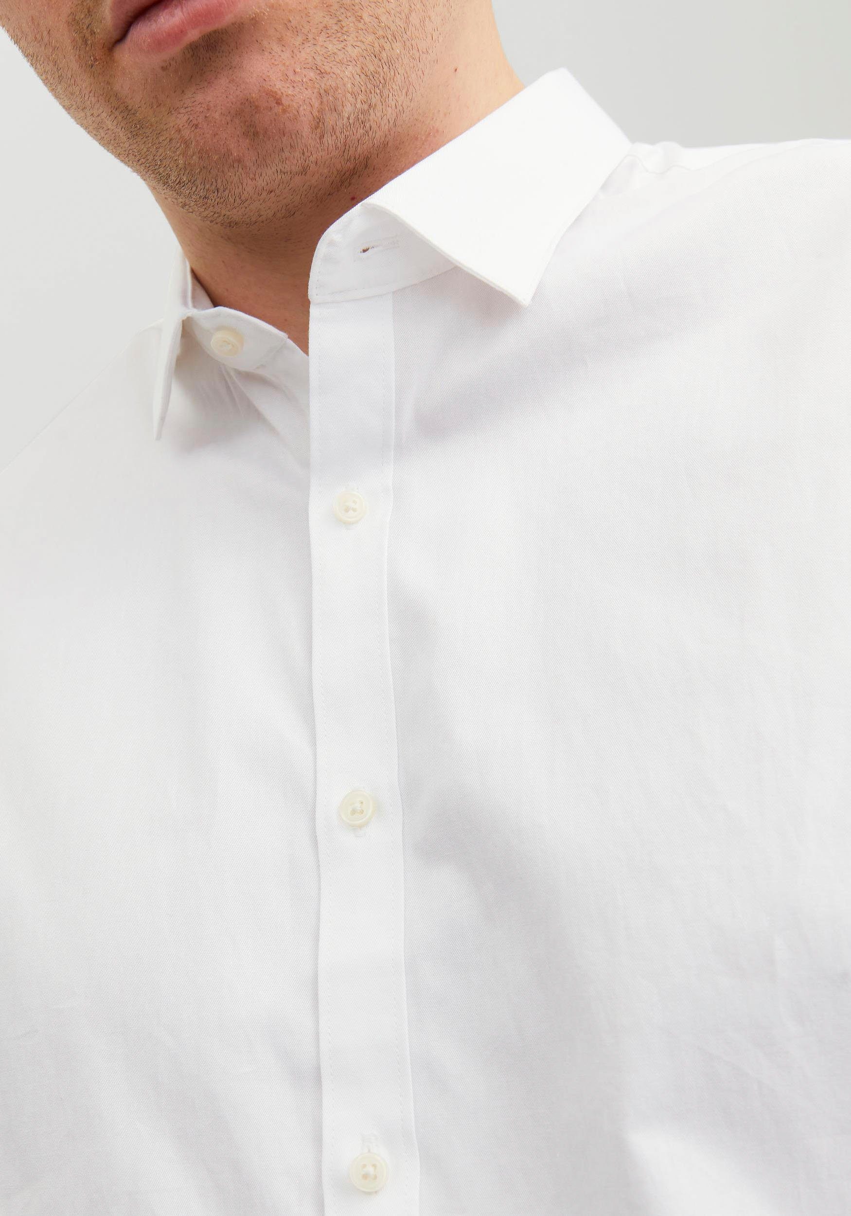 Jack & Jones PlusSize SHIRT JPRBLACARDIFF white Langarmhemd