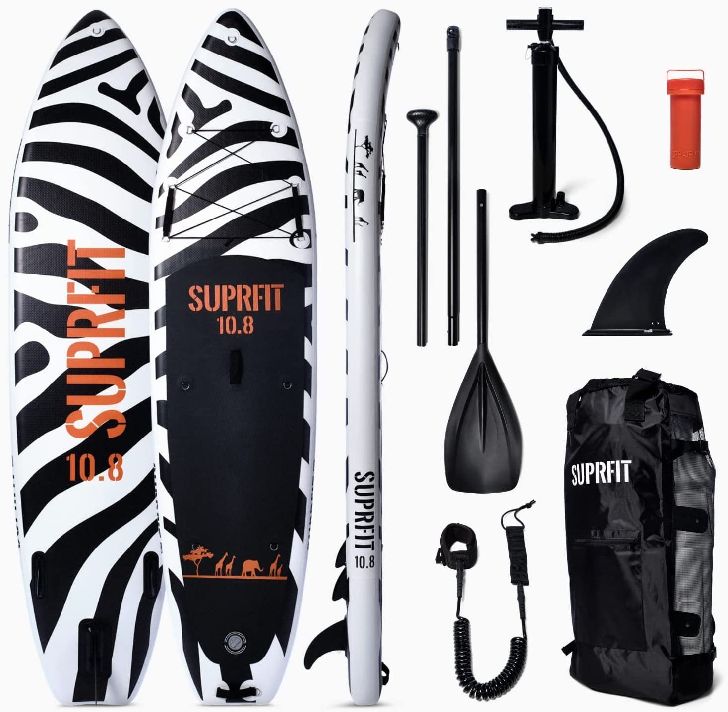 SF SUPRFIT SUP-Board Stand Up Paddling Board aufblasbares Komplett-Set, SUP Board mit doppelter PVC Schichtung - 330x81x15 cm max. 140 kg