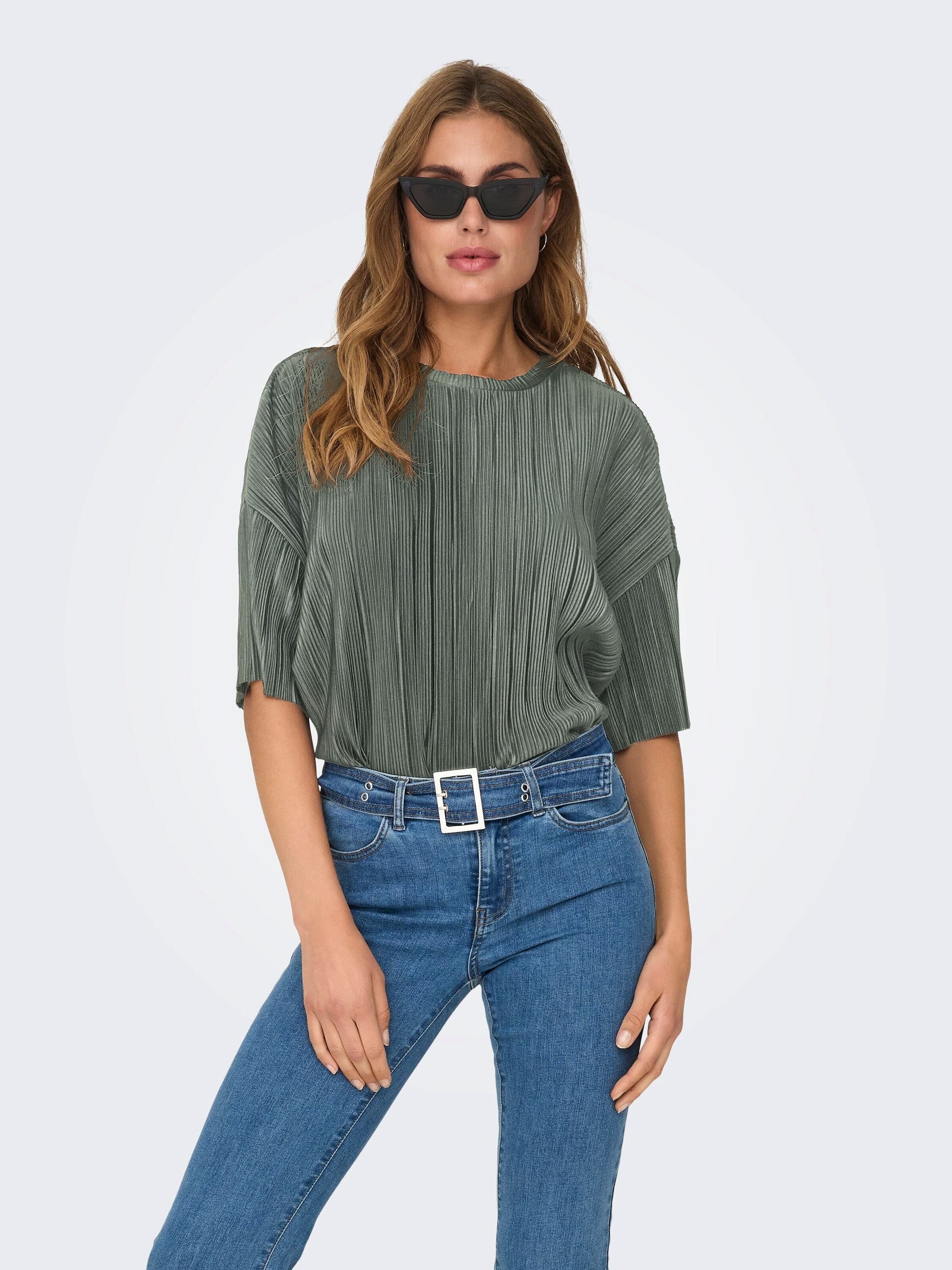 ONLY Rundhalsshirt ONLRavenna (1-tlg) Plissee
