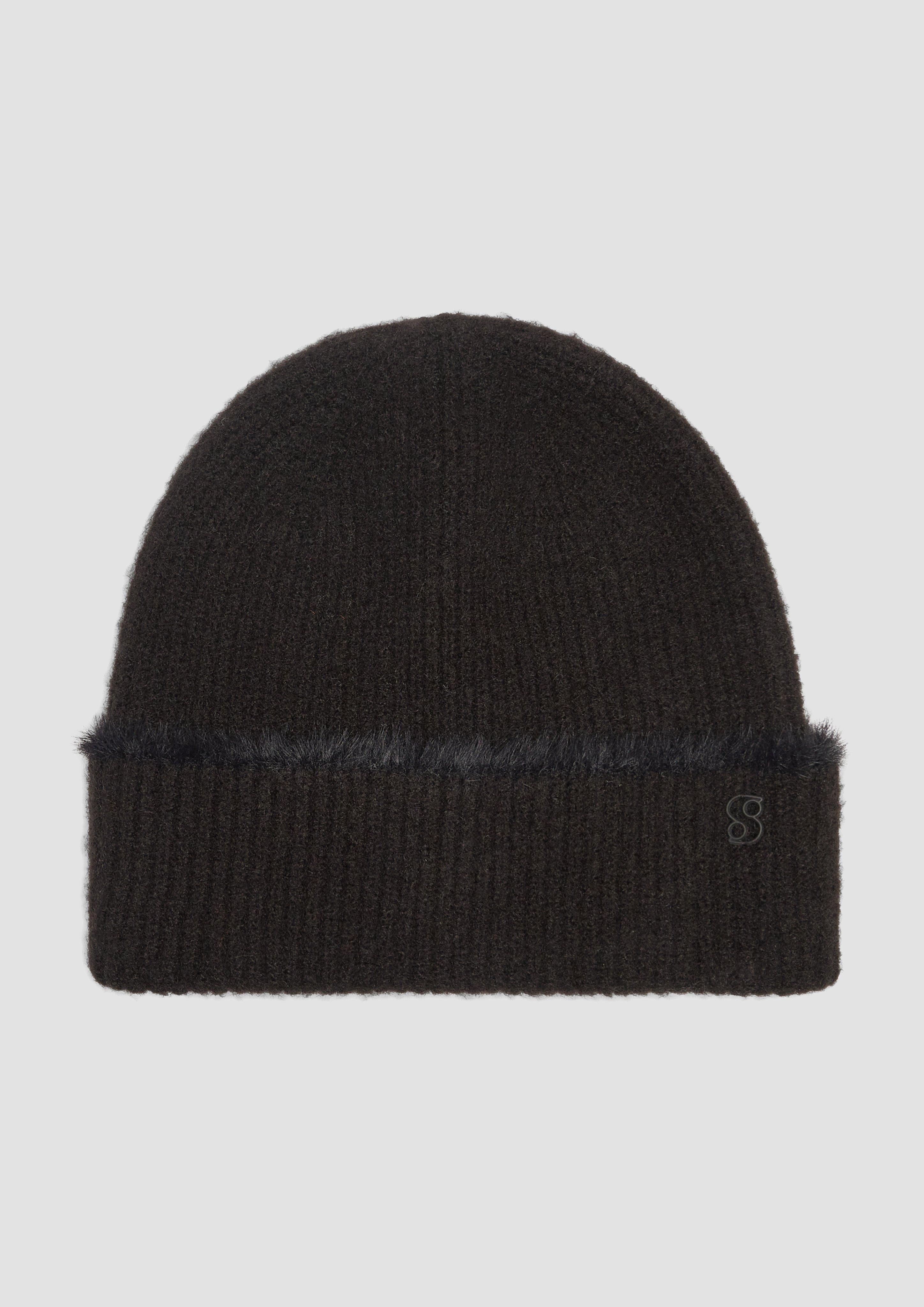 Strickmütze Wollmix-Strickmütze mit Fransen