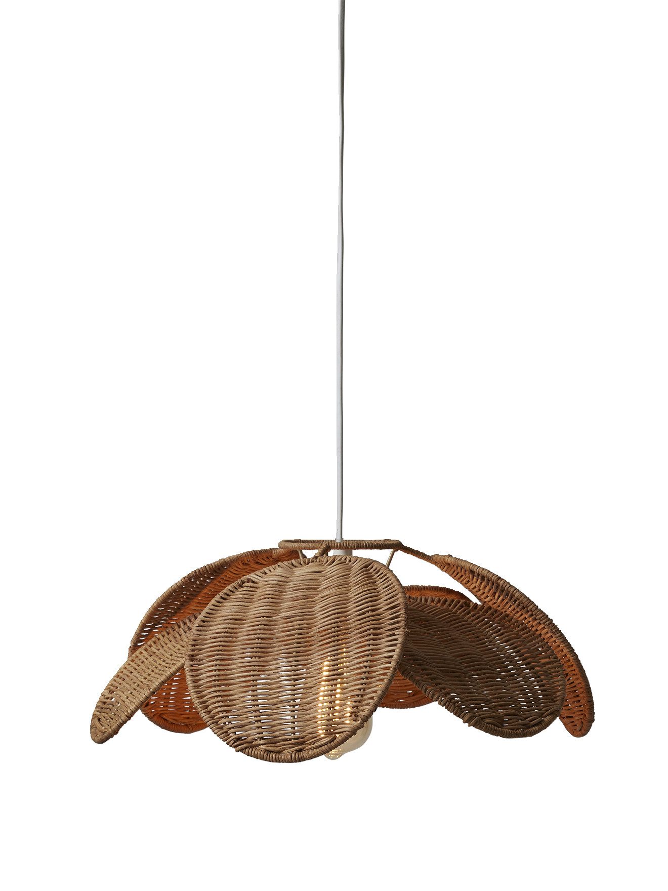 vertbaudet Lampenschirm Kinderzimmer Lampenschirm aus Rattan in Blütenform, Befestigungsset separat erhältlich