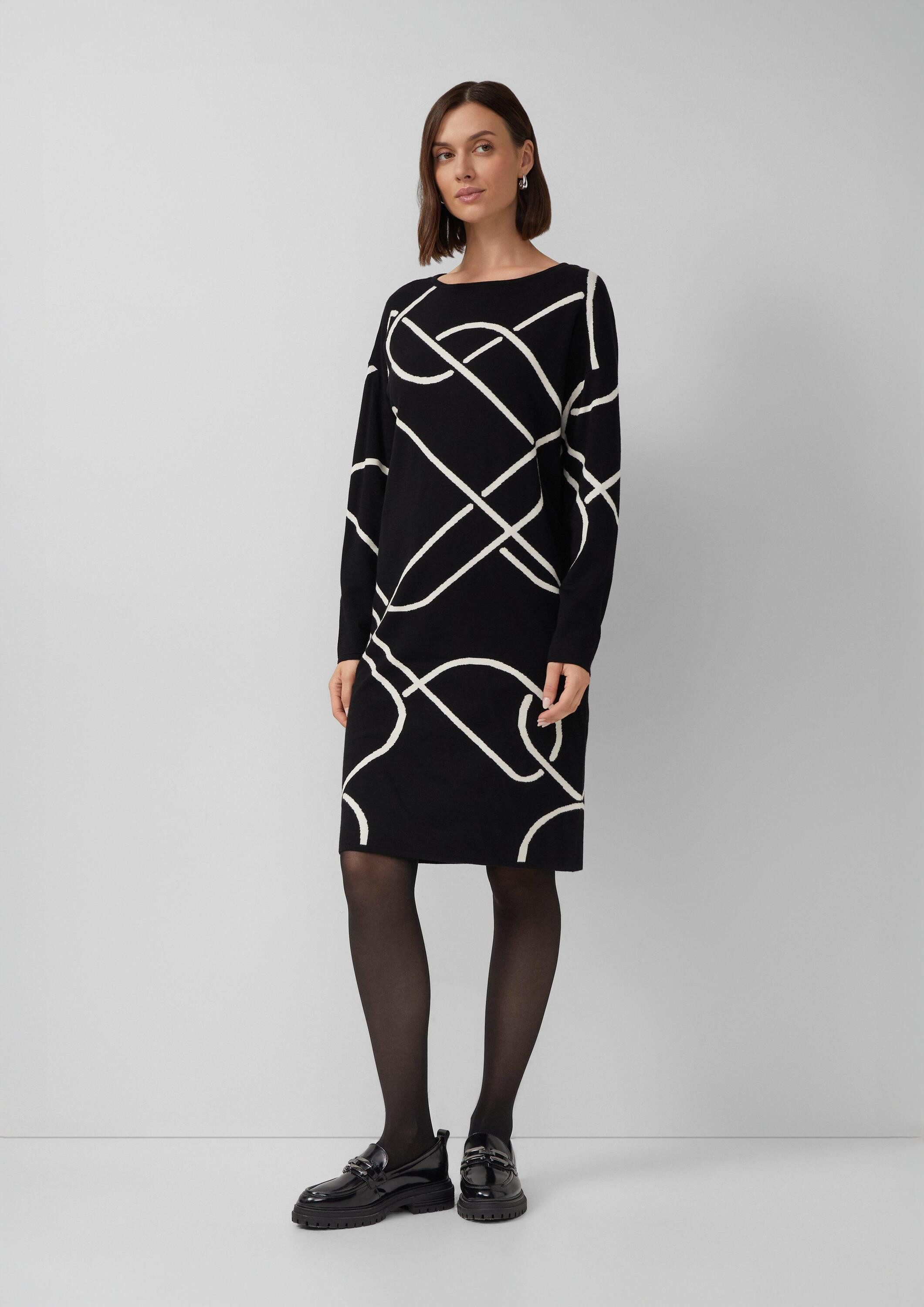 s.Oliver Midikleid Kleid Gestricktes Jacquard-Kleid mit All-over-Print günstig online kaufen