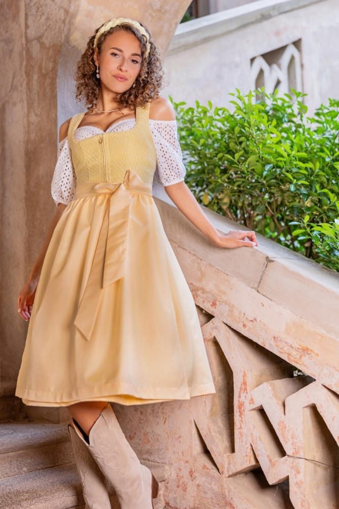 MarJo Dirndl Dirndl Zenting 70cm Länge zitrone günstig online kaufen