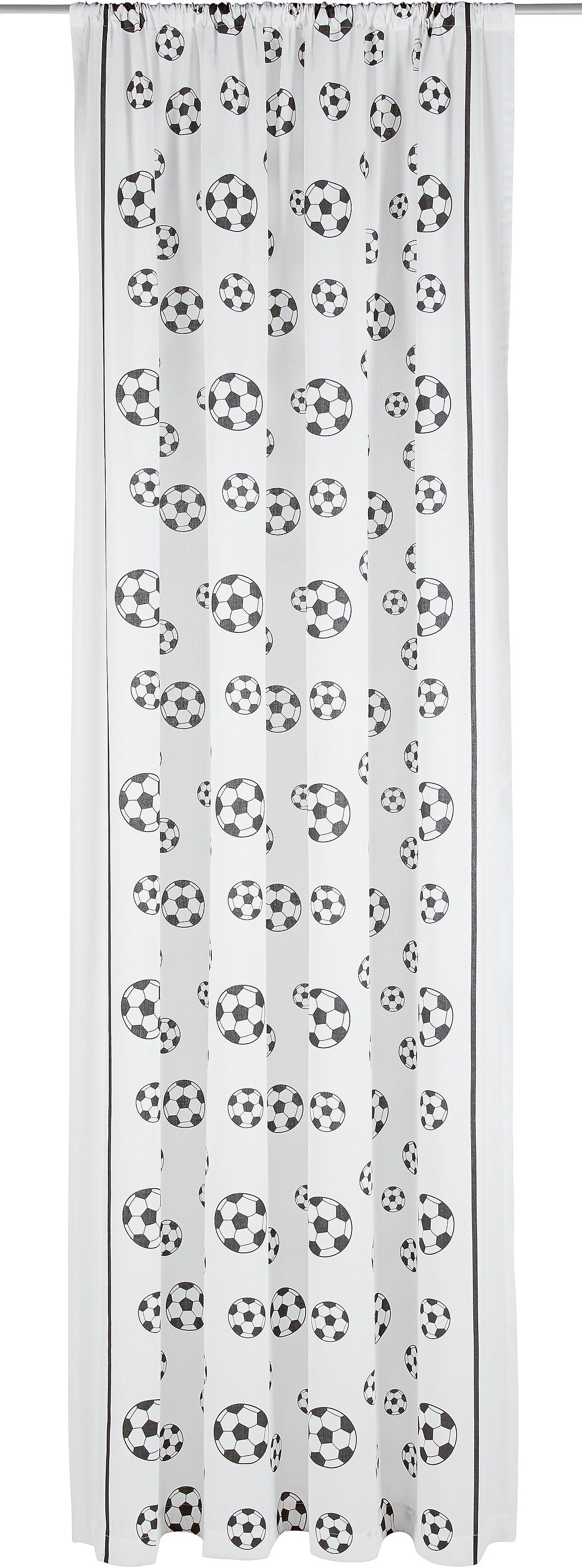 Gardine Football, Lüttenhütt, Stangendurchzug (1 St), halbtransparent,  Polyester