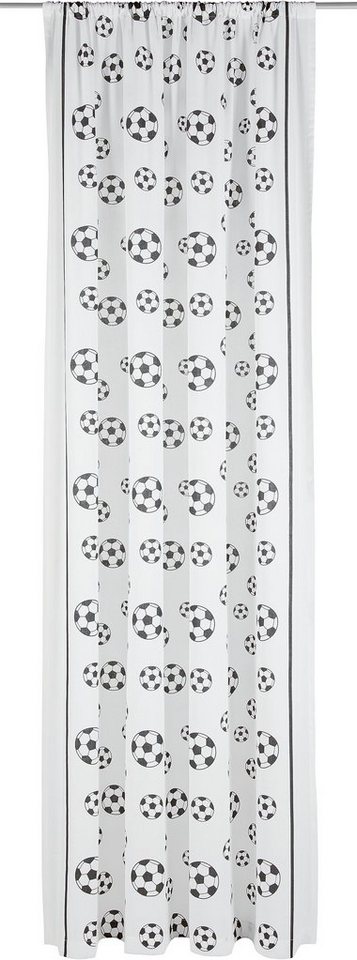 Gardine Football, Lüttenhütt, Stangendurchzug (1 St), halbtransparent,  Polyester