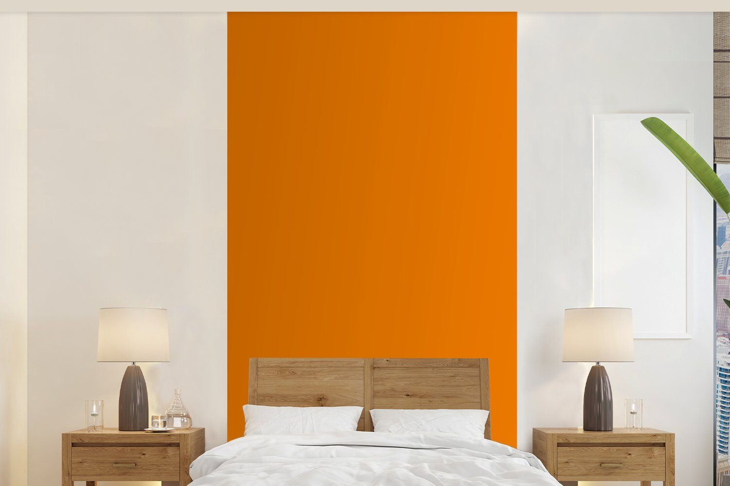 Jahreszeiten MuchoWow Fototapete Küche, Wohnzimmer - Orange St), - - bedruckt, Schlafzimmer Matt, Vliestapete Herbst Farbe, für Fototapete (2