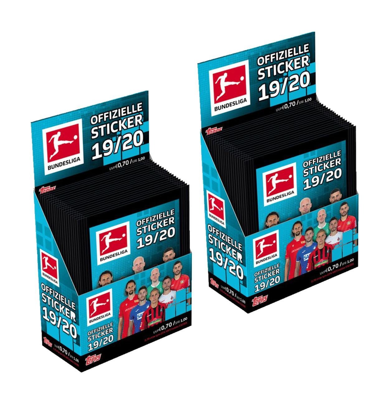Sticker Topps Bundesliga Sammelsticker 2019/20 - 2 Displays (72 Tüten) Sticker