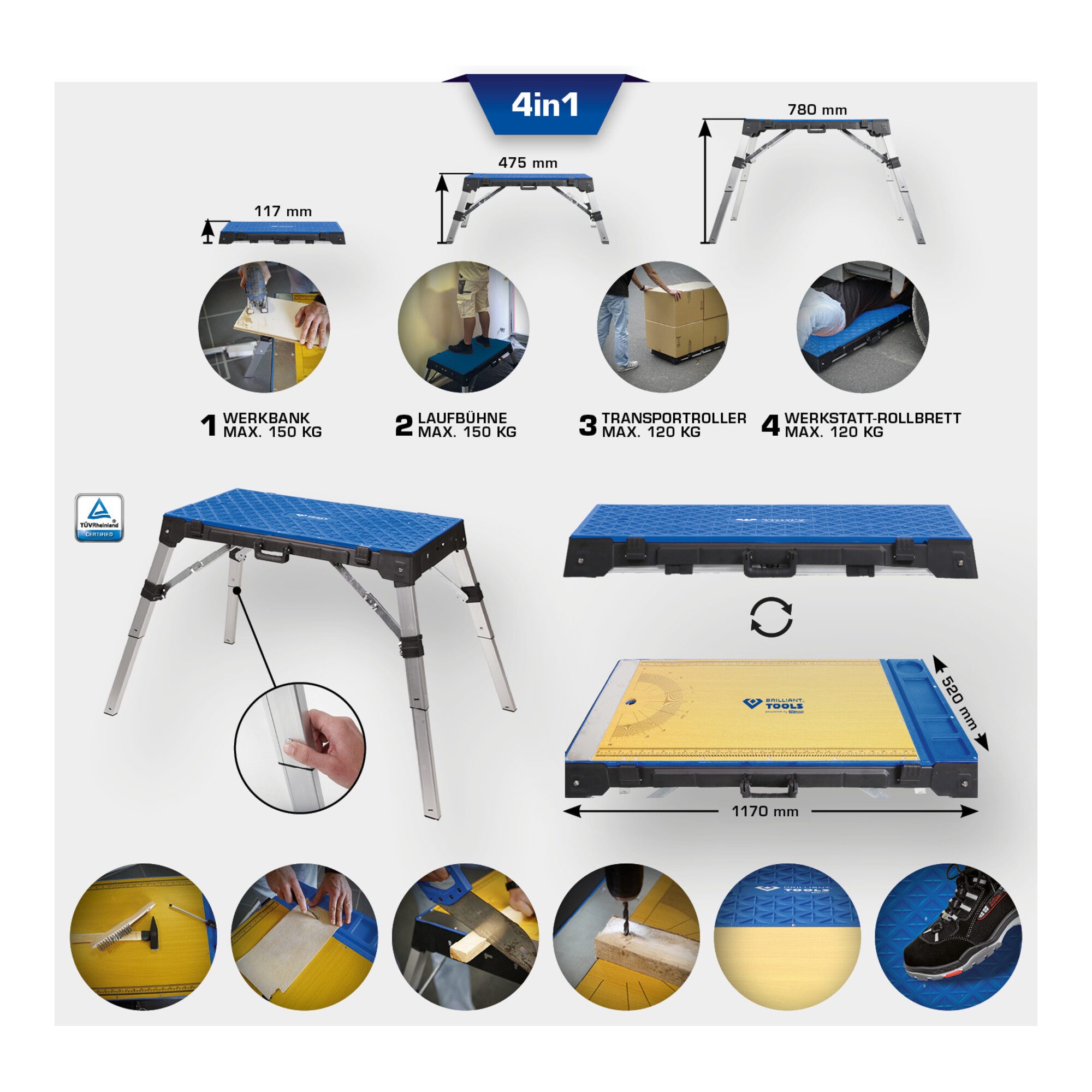Brilliant Tools Werkbank Brilliant Tools 4in1 Universal Werkbank