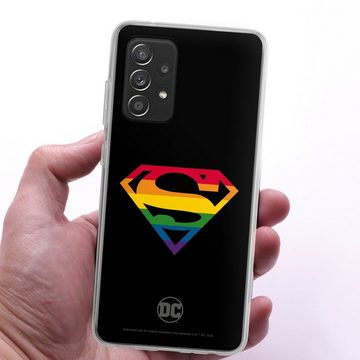 DeinDesign Handyhülle Superman Regenbogen Offizielles Lizenzprodukt, Samsung Galaxy A52 Silikon Hülle Bumper Case Handy Schutzhülle