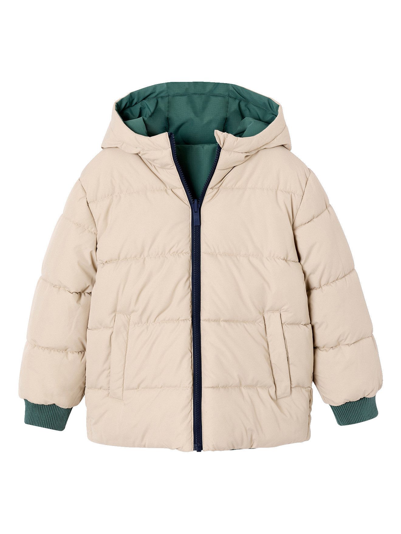 vertbaudet Parka Jungen Jacke mit Kapuze und Recycling-Polyester wendbar