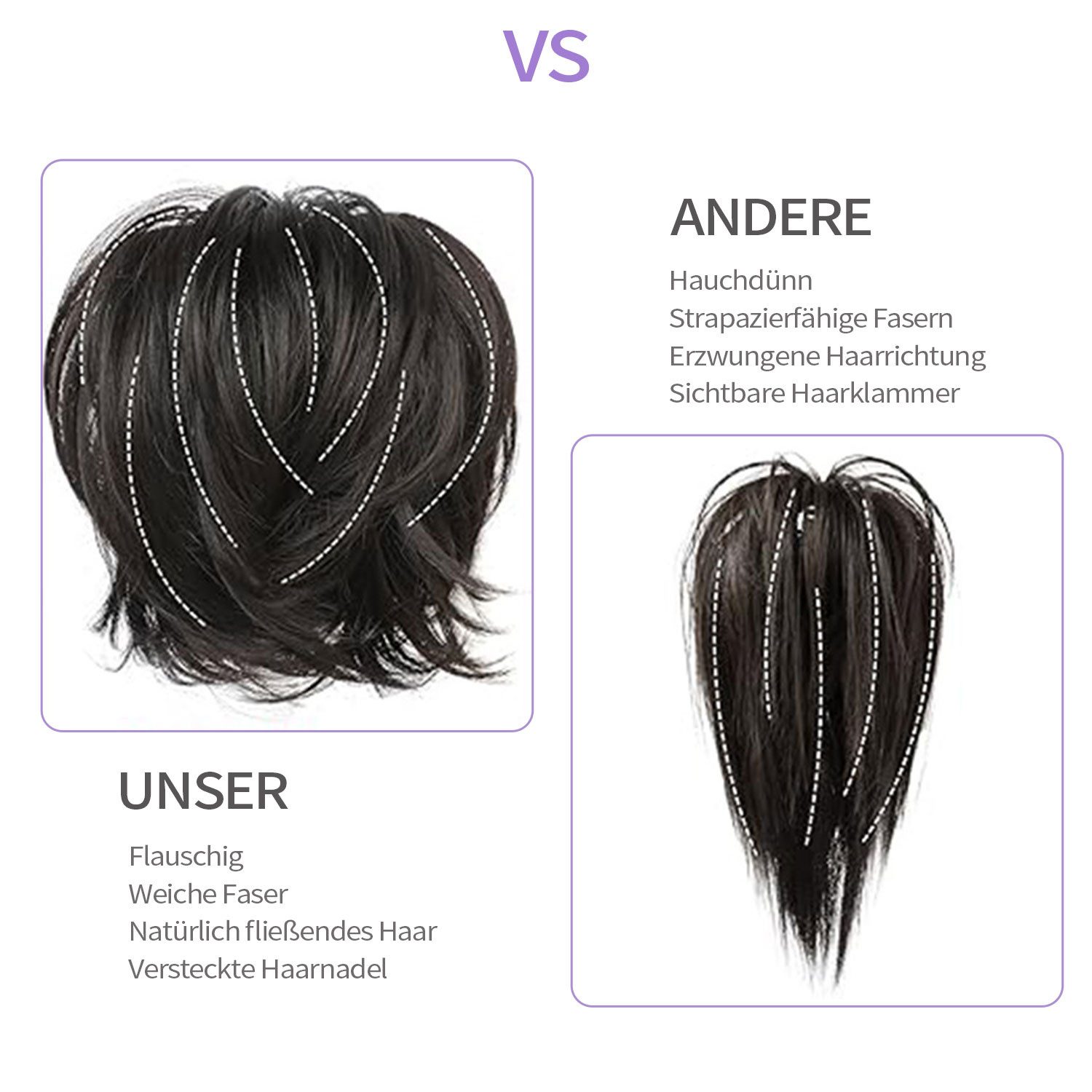 Refttenw Kunsthaarperücke Haarteil Hair Extensions kurzes Pferdeschwanz-Brötchen, 15cm Synthetische Haarteile mit Kamm