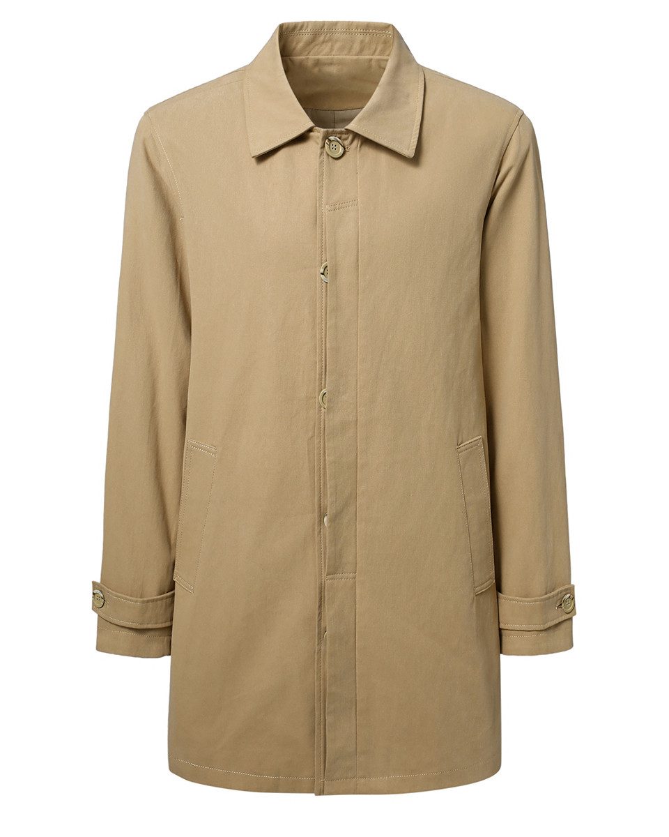 Allthemen Trenchcoat Herrenmantel Trenchcoat aus Baumwolle für Herbst Winter Business
