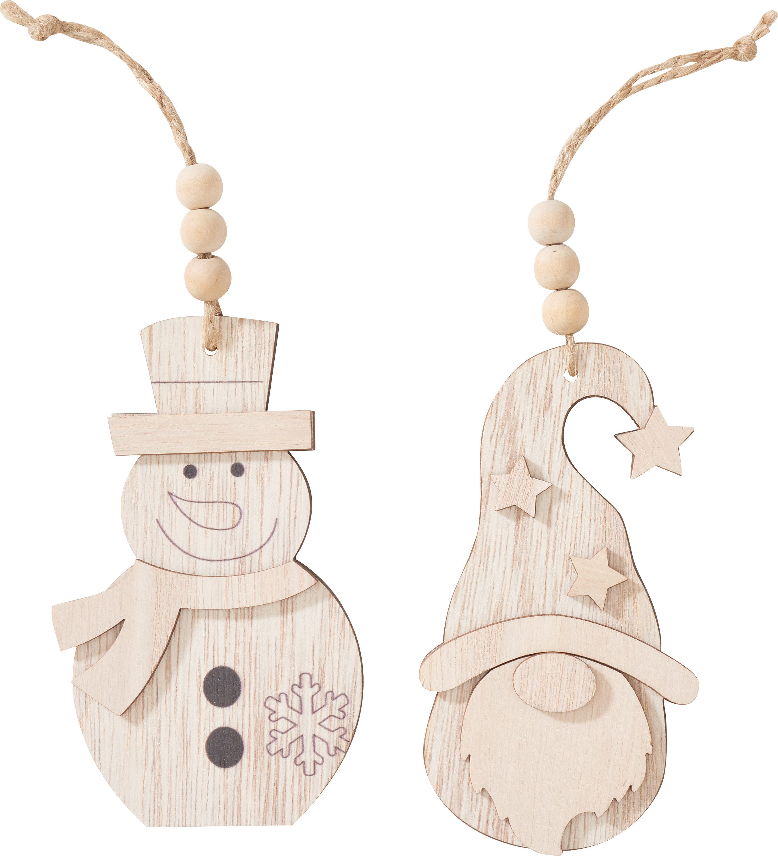 Baumbehang Wichtel und Schneemann