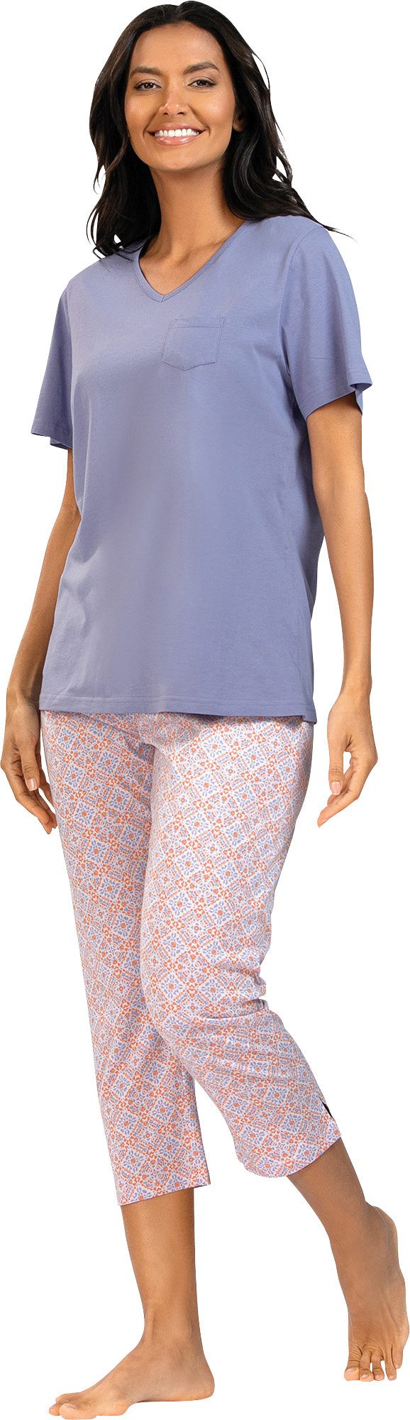 comtessa Pyjama Damen-Schlafanzug Single-Jersey gemustert