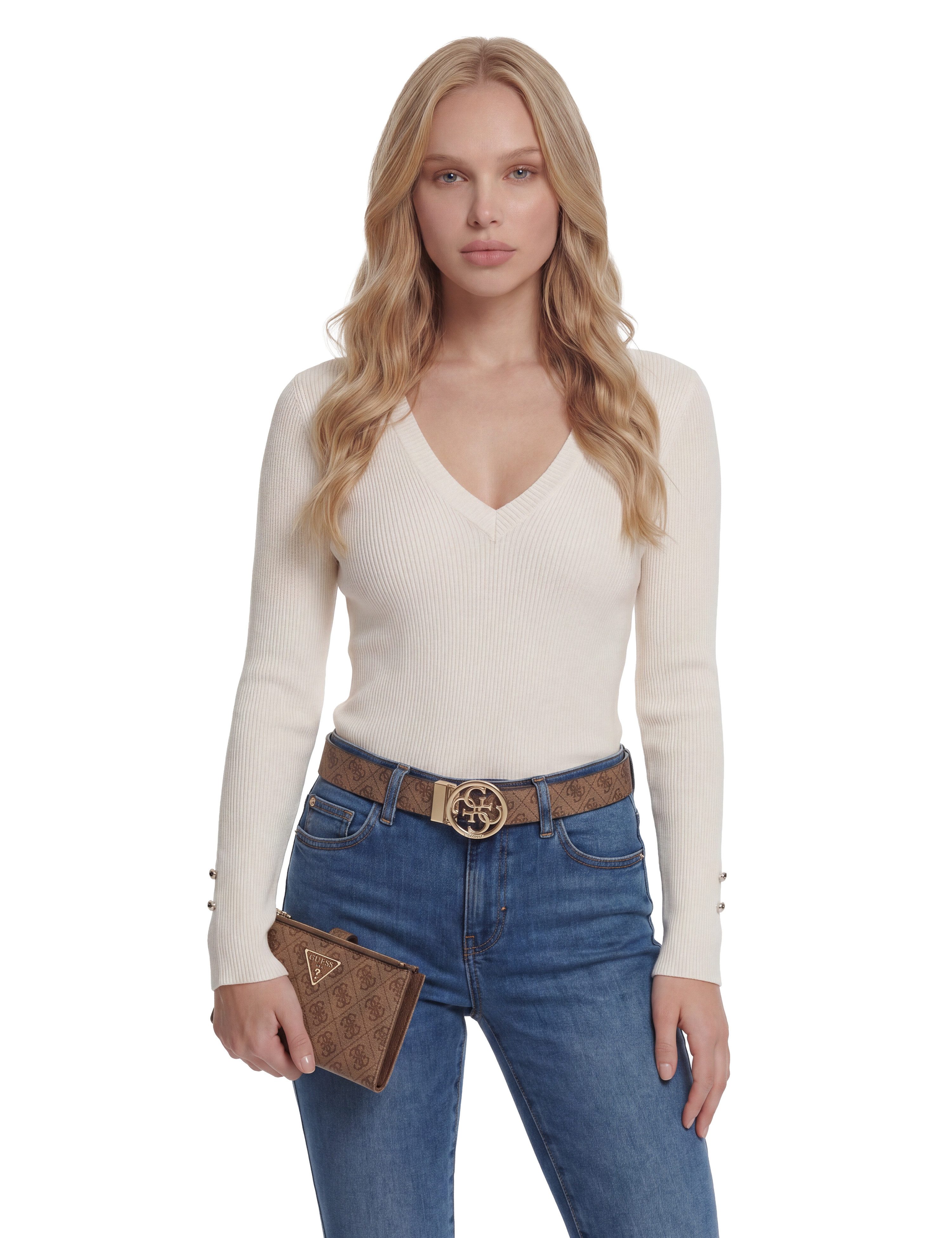 Guess Geldbörse LAUREL II SLG DBL ZIP ORGNZR, Damen Geldbeutel, Portemonnaie mit zwei Zipperfächern – Bild 2 von 5