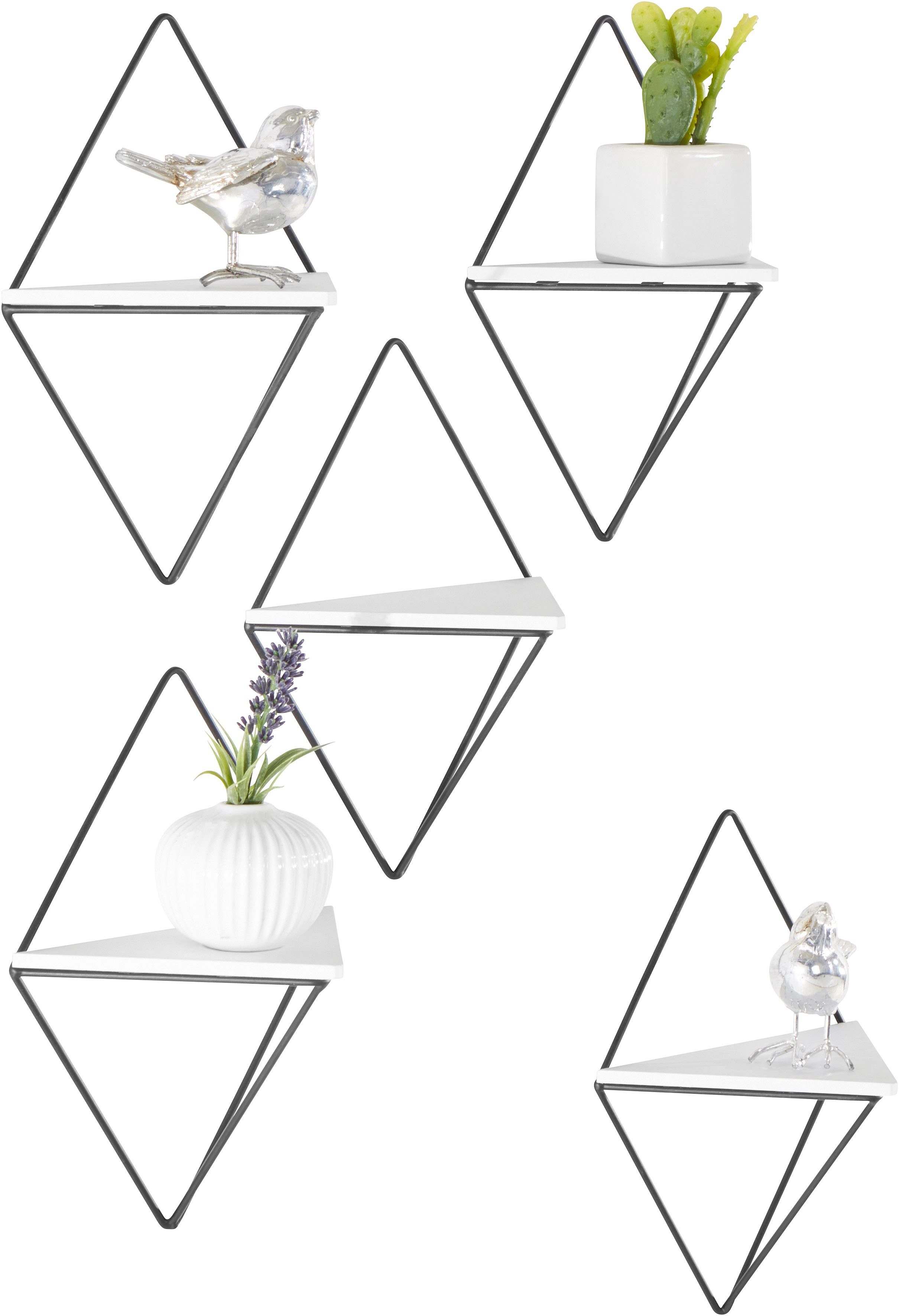 andas Deko-Wandregal Rauten Rudel, Set 5-tlg., günstig online kaufen