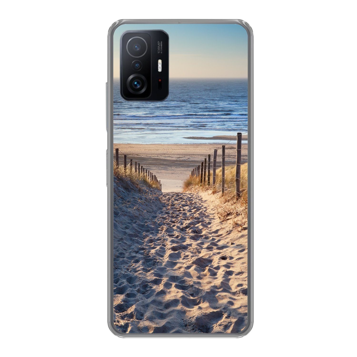 MuchoWow Handyhülle für Xiaomi 11 Lite 5G NE Strand - Meer - Niederlande - Dünen - Sonne, Phone Case, Silikon, Schutzhülle Dünn