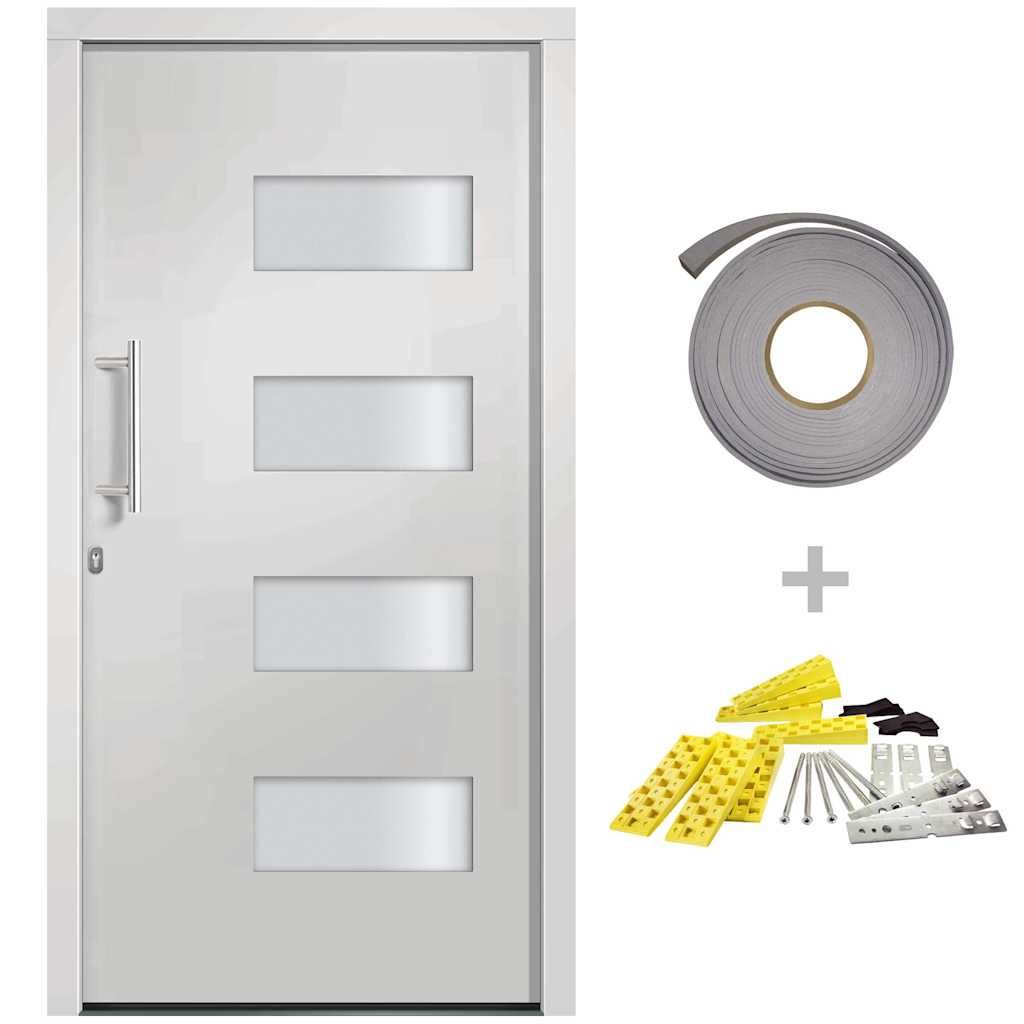 vidaXL Haustür Haustür Aluminium und PVC Weiß 100x200 cm (1-St)