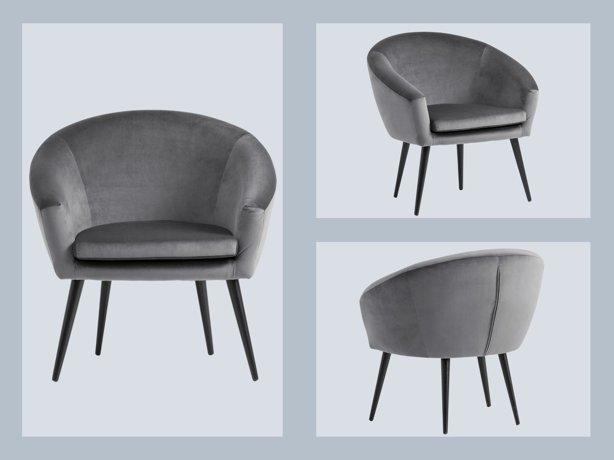 XDREAM Loungesessel Lutz, Relaxsessel, Cocktailsessel, Polstersessel, Einzelsessel (1-St), bequemer Sessel in Samtvelours-Optik, viele moderne Farben