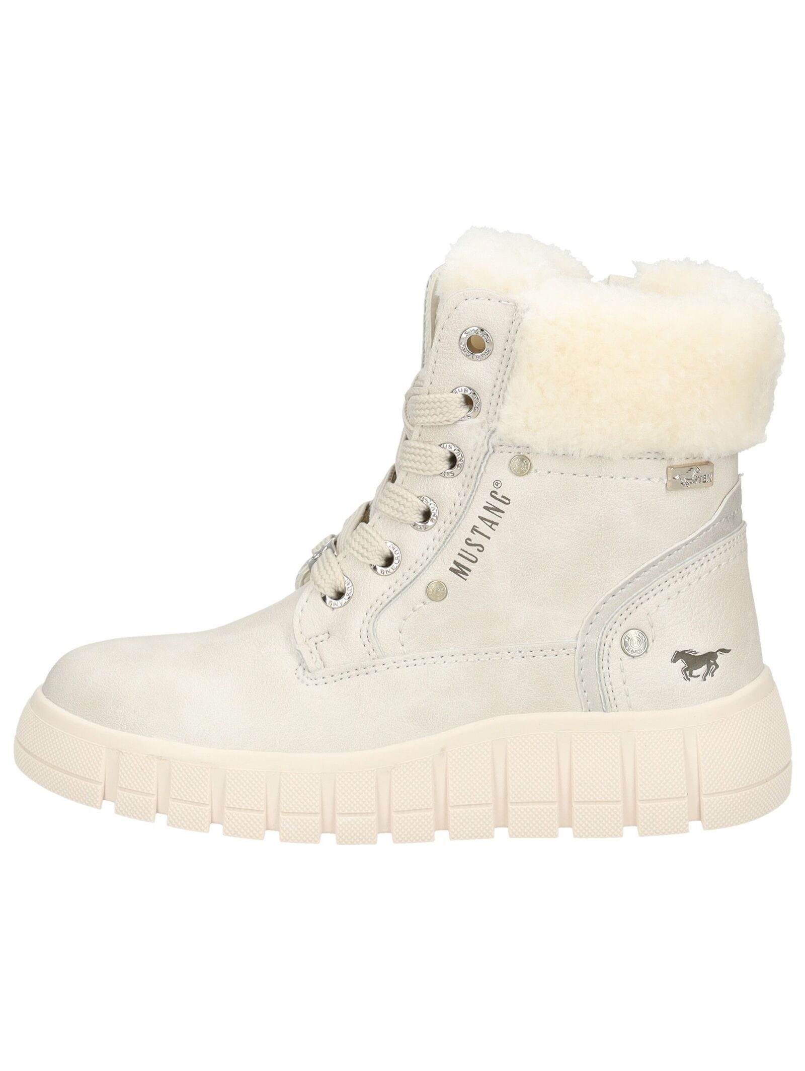 MUSTANG Stiefelette Lederimitat/Textil . Schnürstiefelette