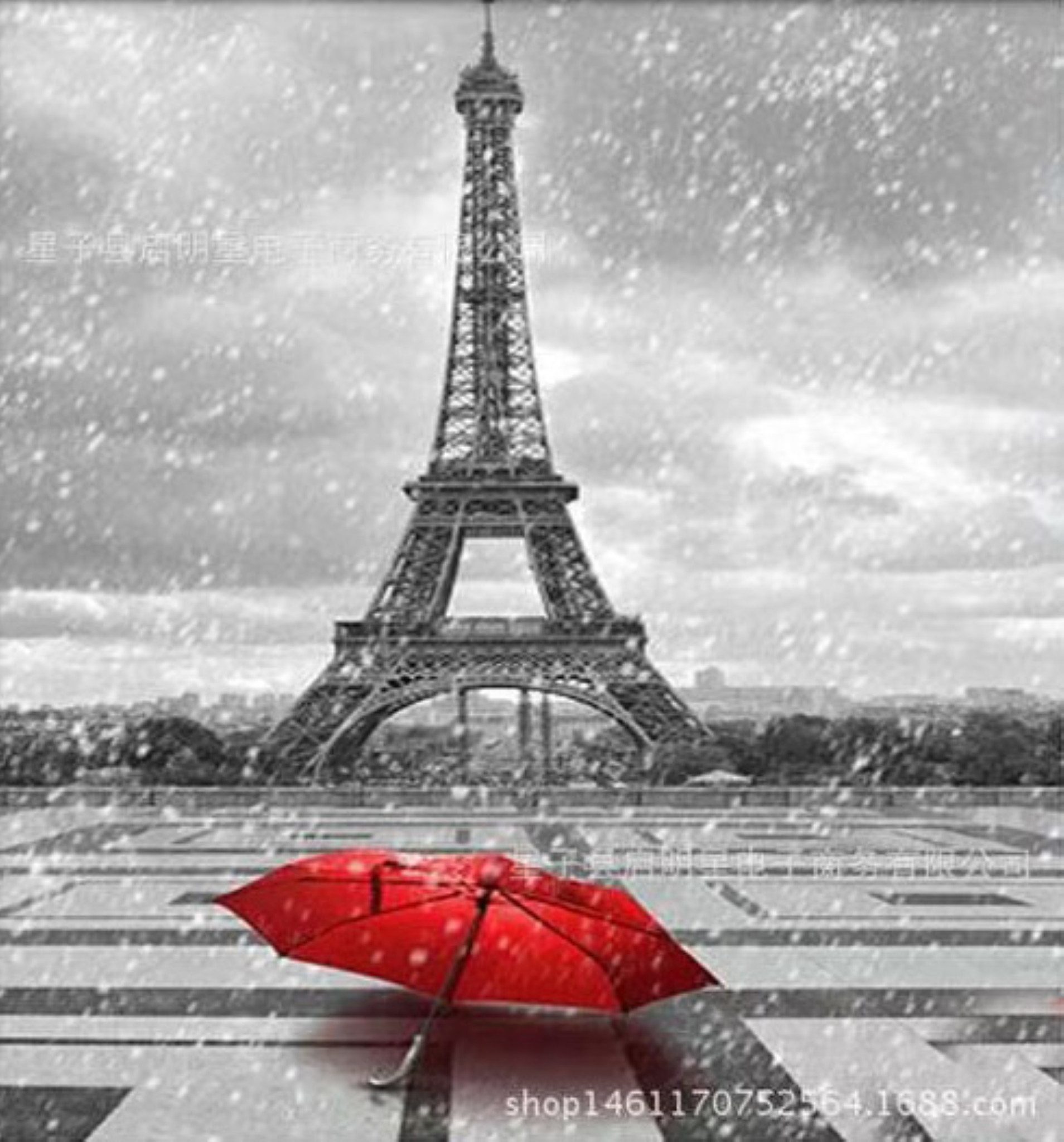 LA CUTE Malen nach Zahlen 5d Diamond Painting Paris Eifelturm Regen Malen nach Zahlen 20x30cm (Komplettset für 5D Diamond Painting inklusive Leinwand, Diamanten und Werkzeugen, Diamond Painting Set mit Zubehör für DIY-Kreativität und Entspannung), 20x30cm 5D Diamond Painting mit präziser Klebeschicht & Zubehör